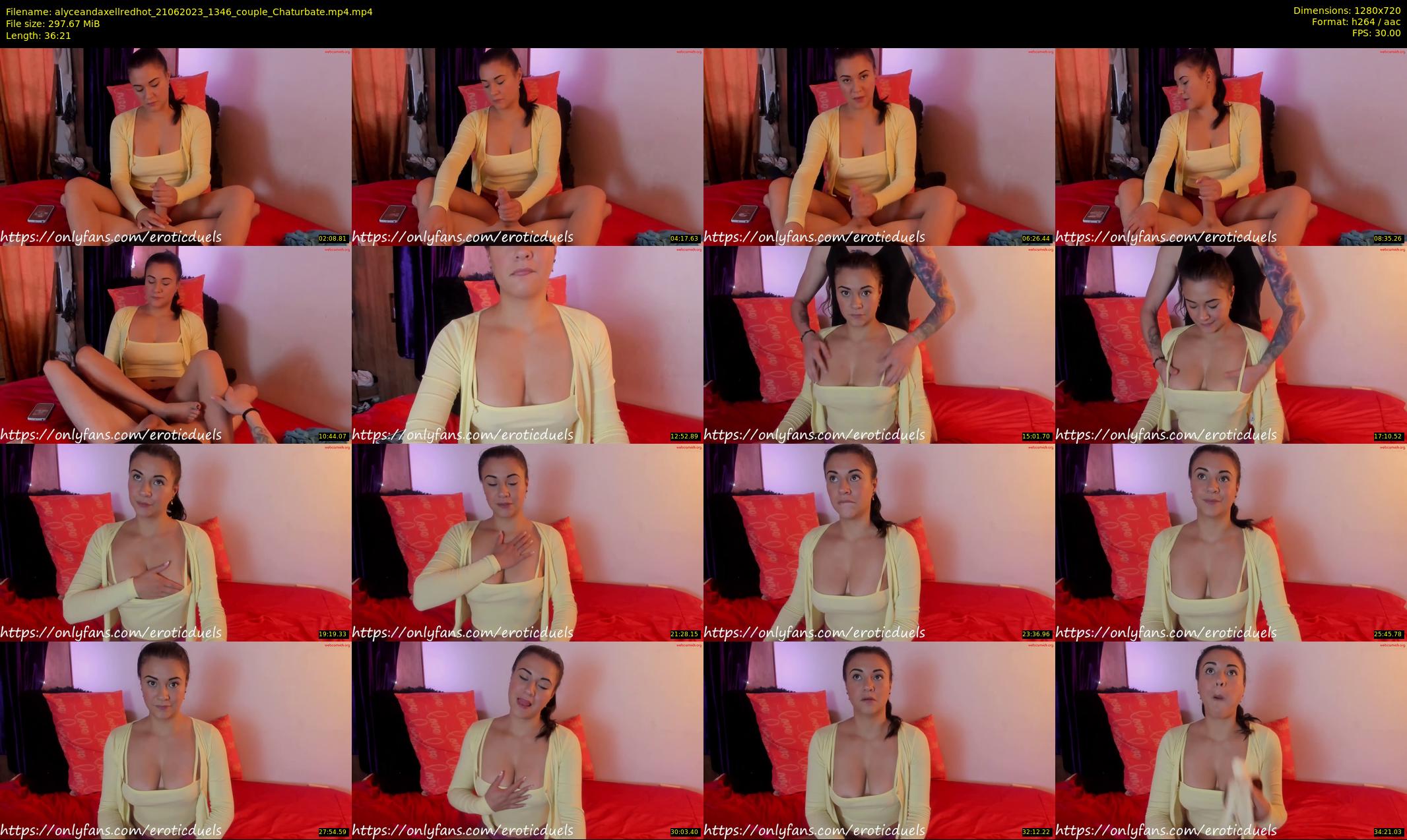 alyceandaxellredhot — 37 minute Chaturbate couple cam show recording, 720p, Jun 21, 2023
