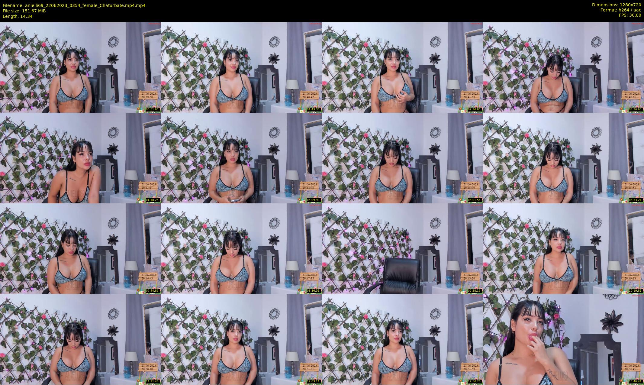 anielli69 — 15 minute Chaturbate female cam show recording, 720p, Jun 22, 2023