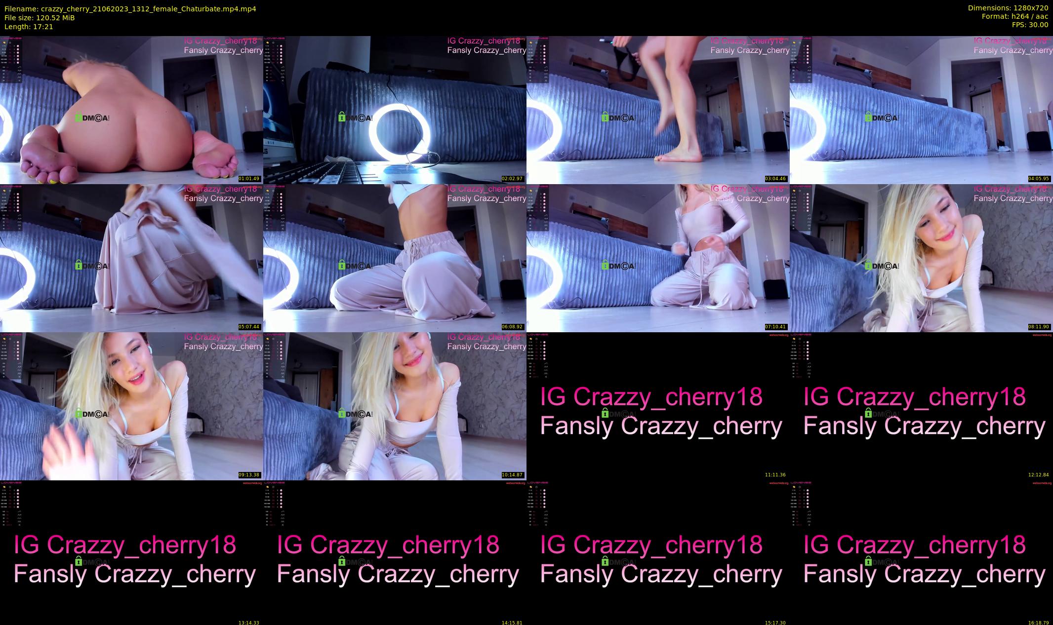 crazzy_cherry — 18 minute Chaturbate female cam show recording, 720p, Jun 21, 2023