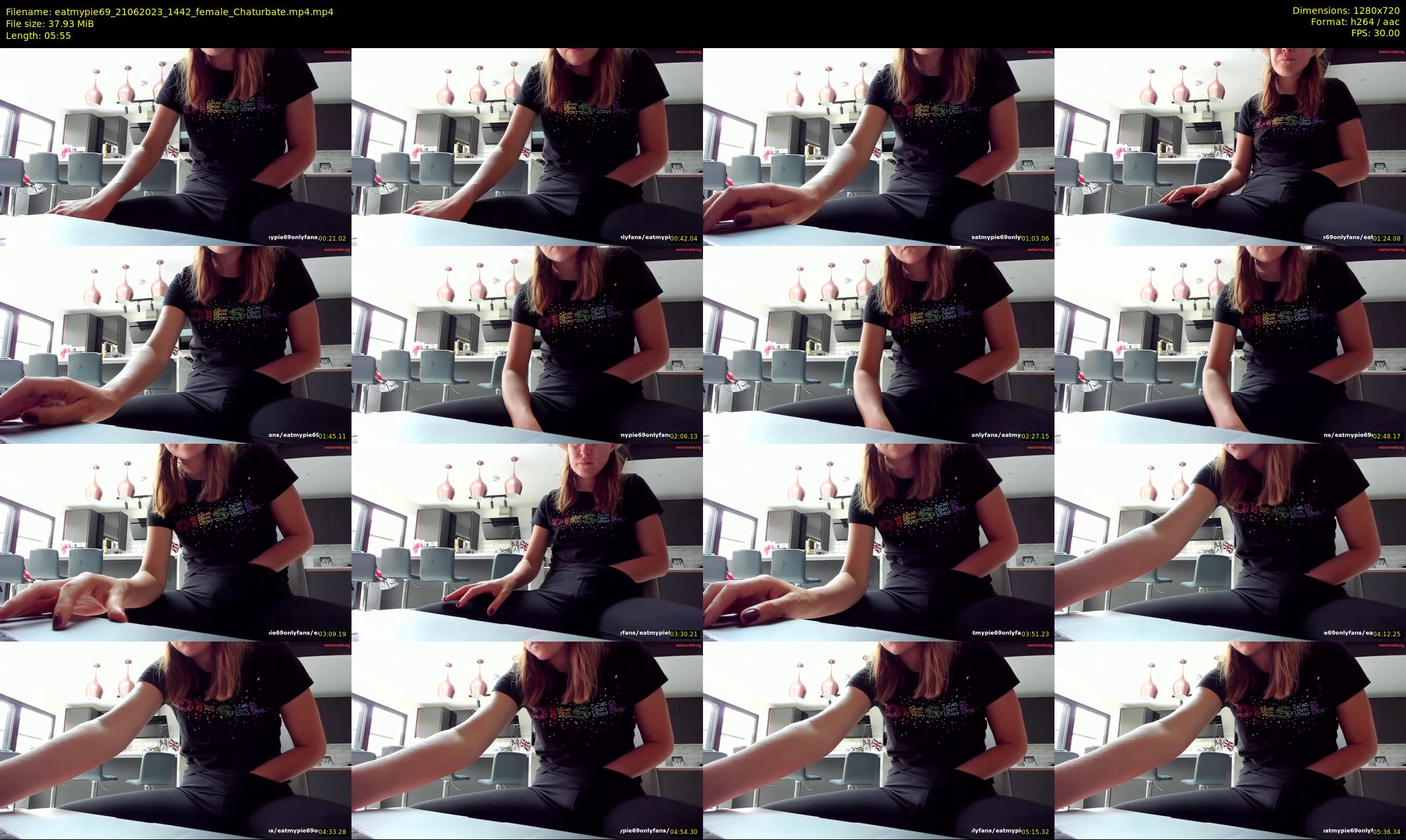 eatmypie69 — 6 minute Chaturbate female cam show recording, 720p, Jun 21, 2023