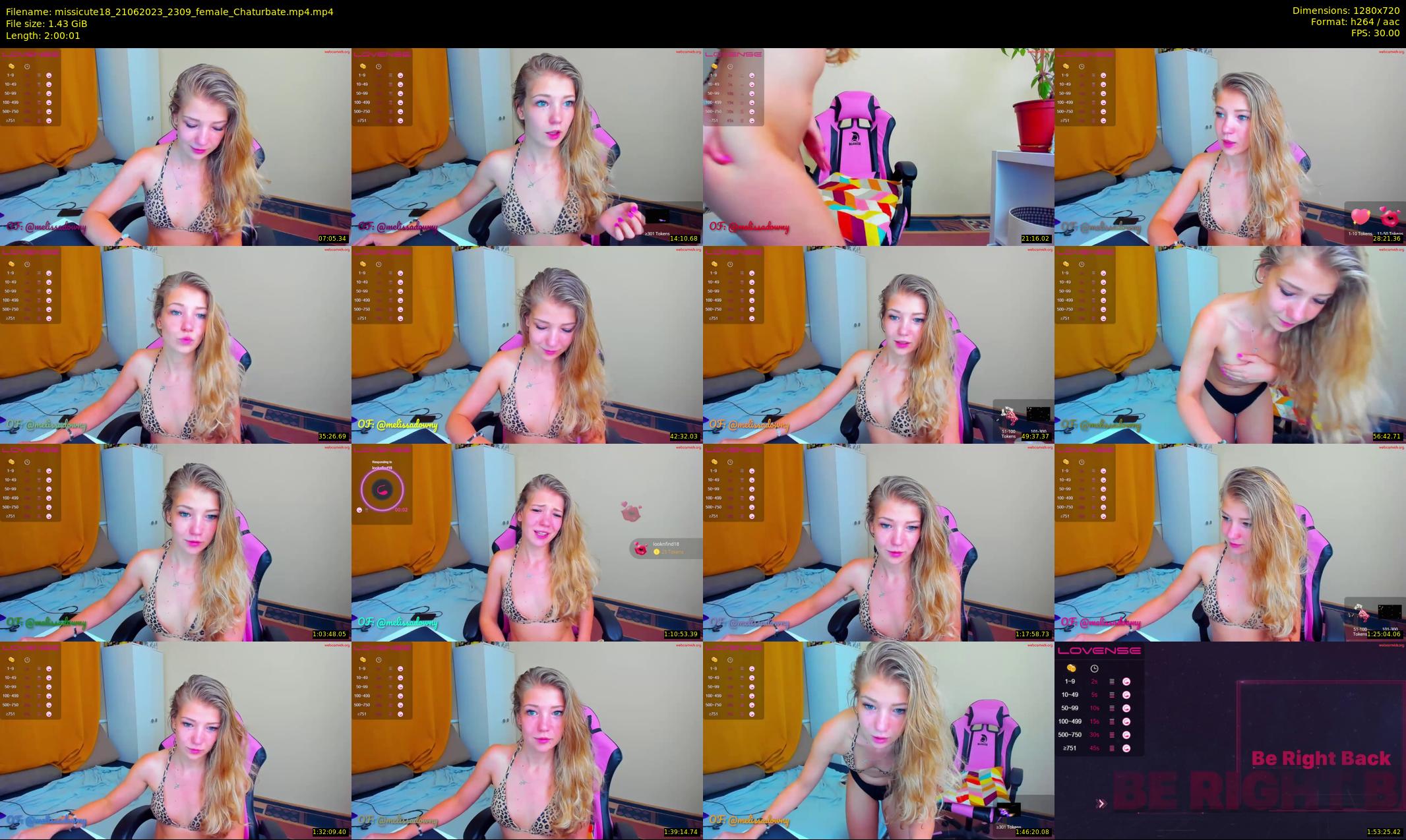 missicute18 — 121 minute Chaturbate female cam show recording, 720p, Jun 21, 2023