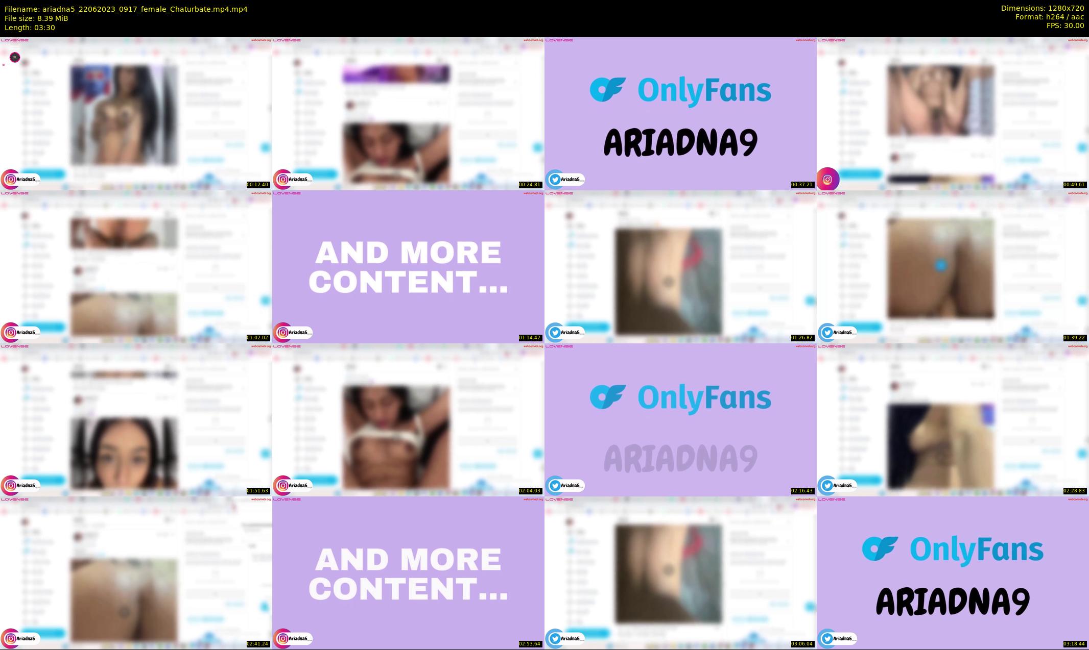 ariadna5 — 4 minute Chaturbate female cam show recording, 720p, Jun 22, 2023