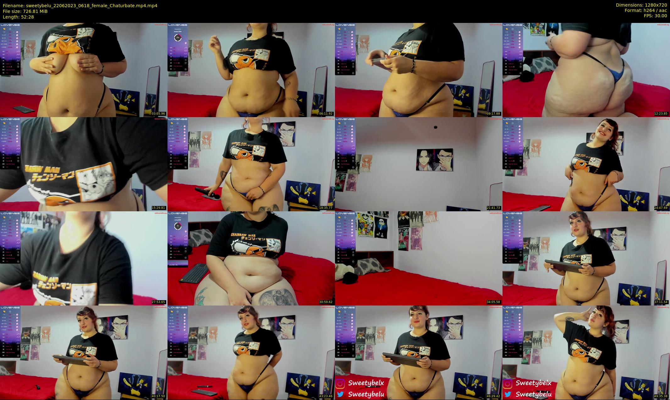 sweetybelu — 53 minute Chaturbate female cam show recording, 720p, Jun 22, 2023