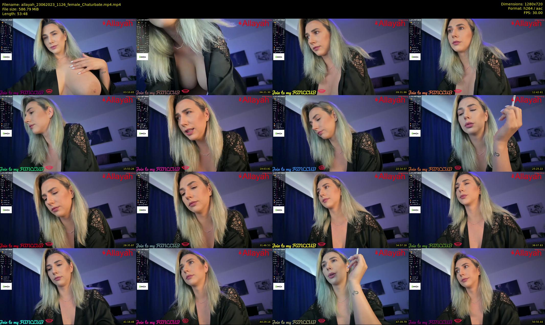 allayah — 54 minute Chaturbate female cam show recording, 720p, Jun 23, 2023
