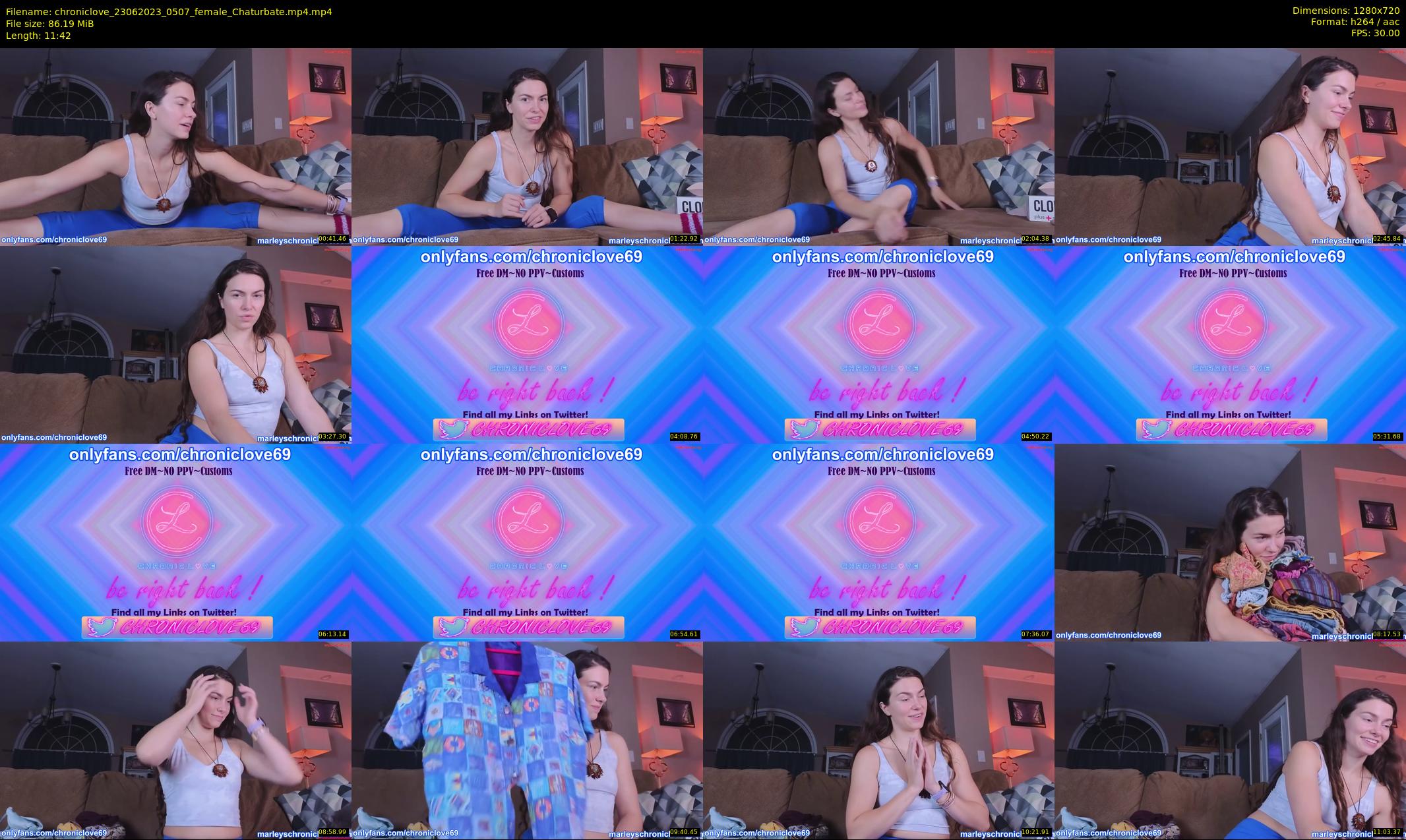 chroniclove — 12 minute Chaturbate female cam show recording, 720p, Jun 23, 2023