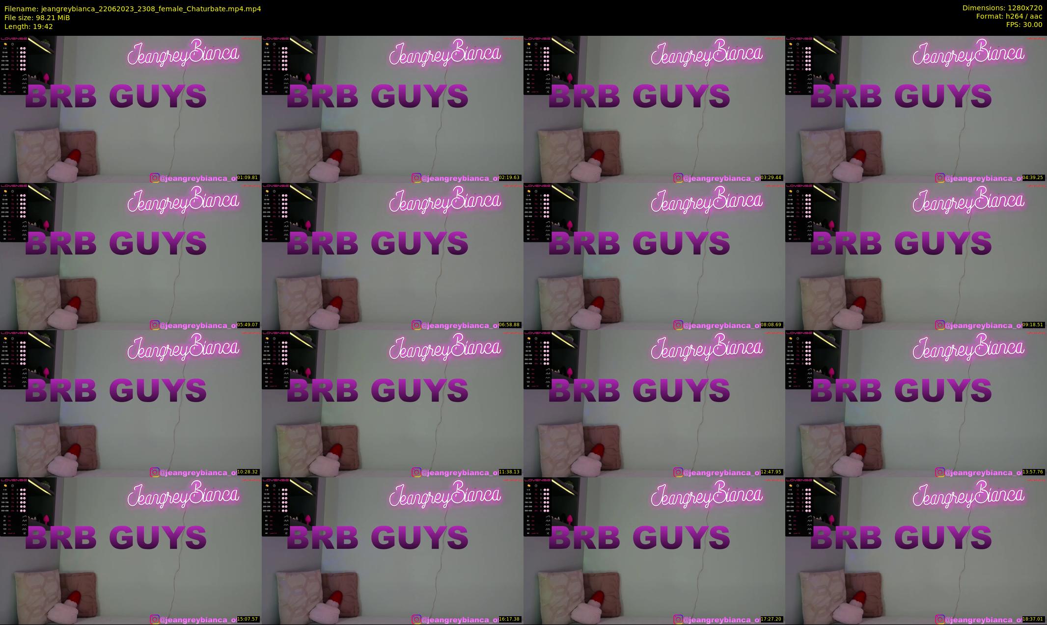 jeangreybianca — 20 minute Chaturbate female cam show recording, 720p, Jun 22, 2023
