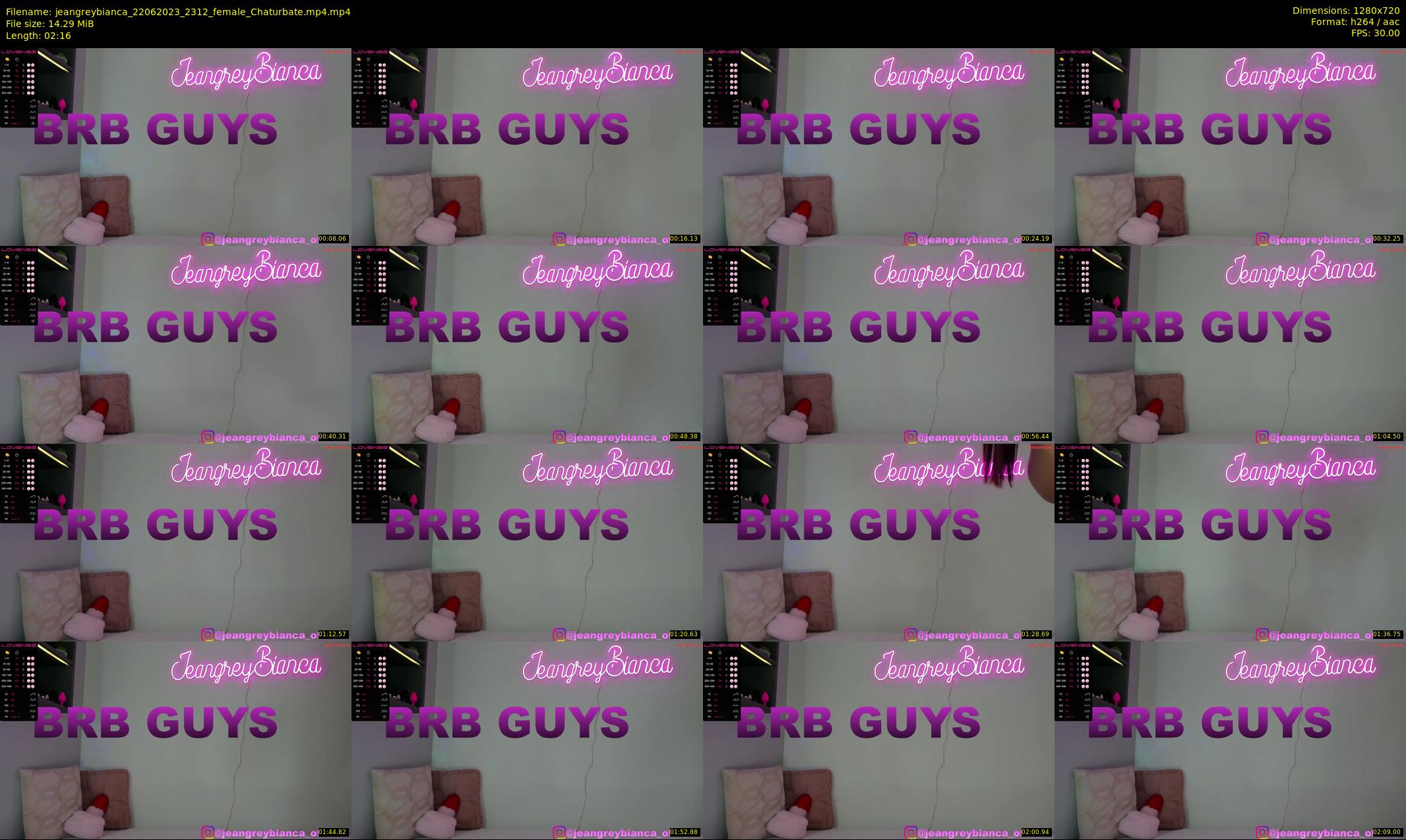 jeangreybianca — 3 minute Chaturbate female cam show recording, 720p, Jun 22, 2023