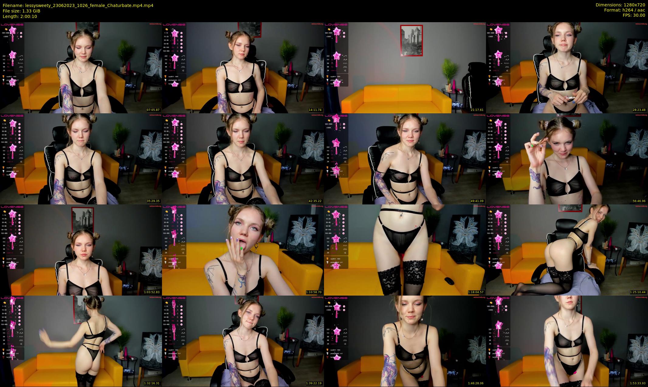 lessysweety — 121 minute Chaturbate female cam show recording, 720p, Jun 23, 2023