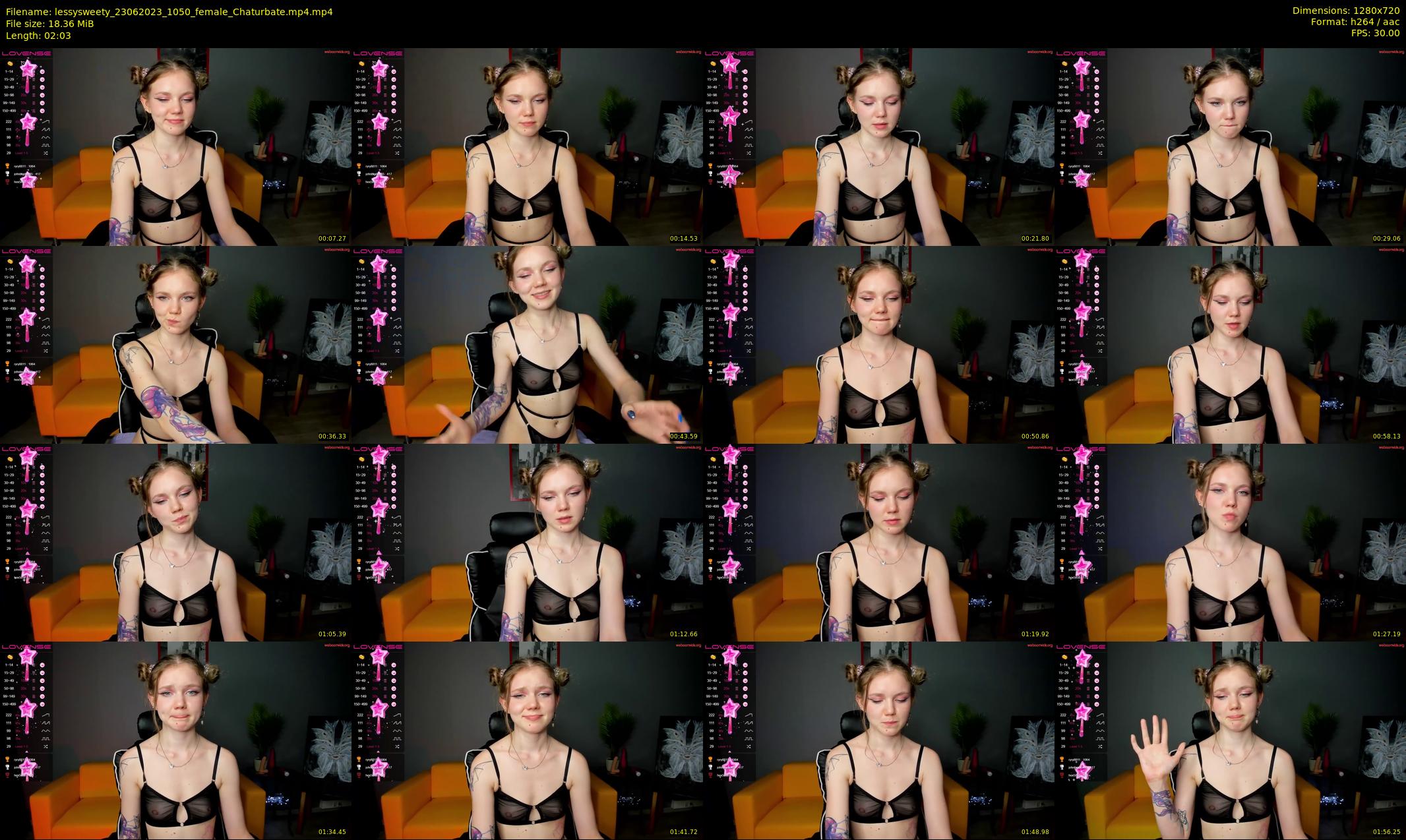 lessysweety — 3 minute Chaturbate female cam show recording, 720p, Jun 23, 2023