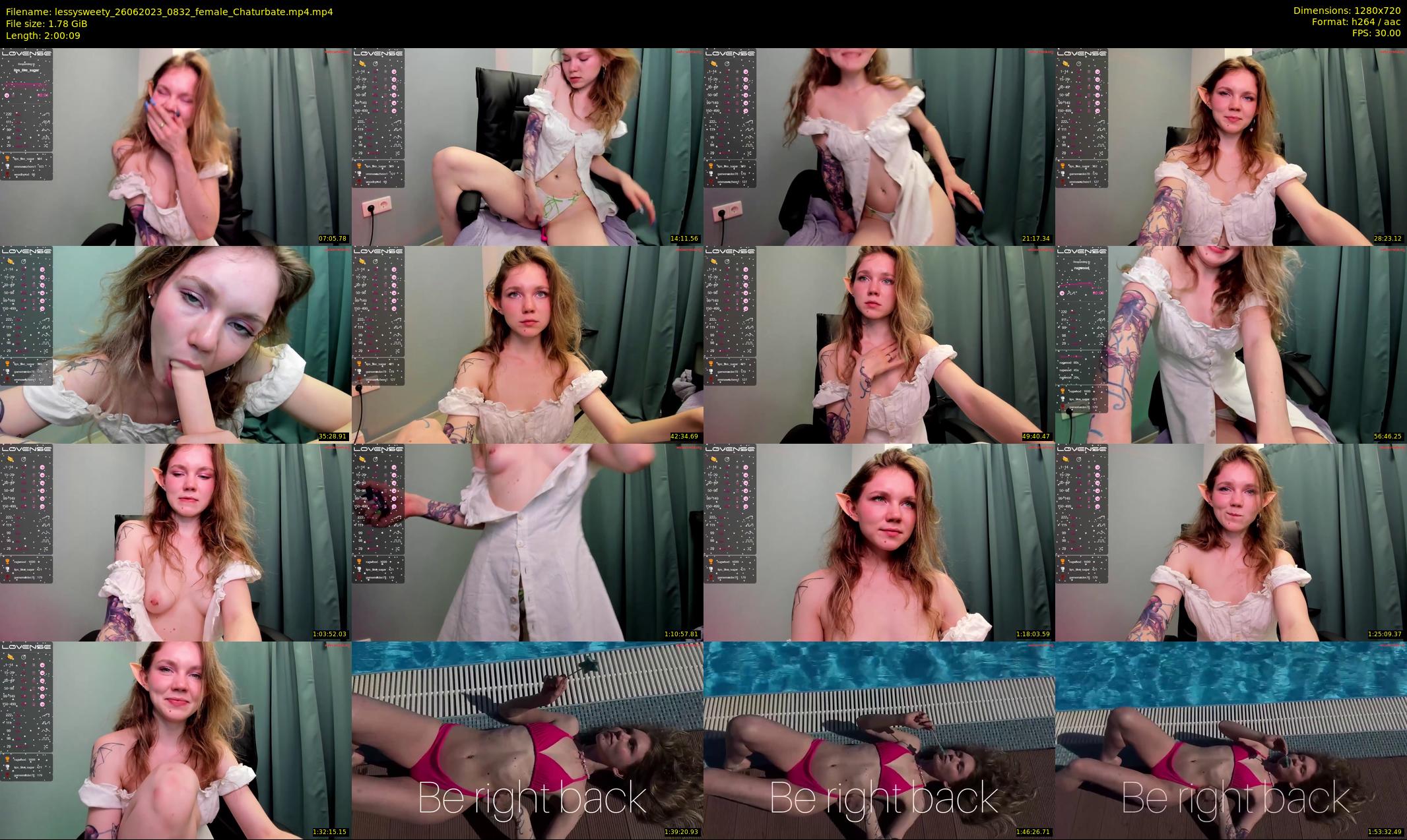 lessysweety — 121 minute Chaturbate female cam show recording, 720p, Jun 26, 2023