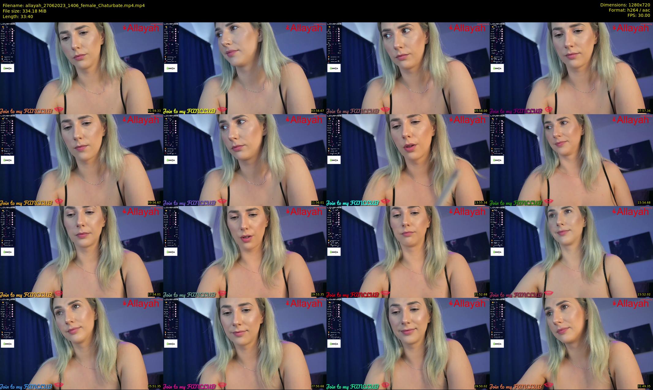 allayah — 34 minute Chaturbate female cam show recording, 720p, Jun 27, 2023
