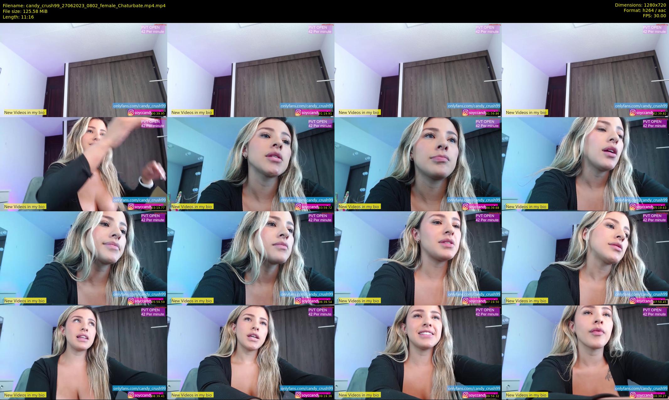 candy_crush99 — 12 minute Chaturbate female cam show recording, 720p, Jun 27, 2023