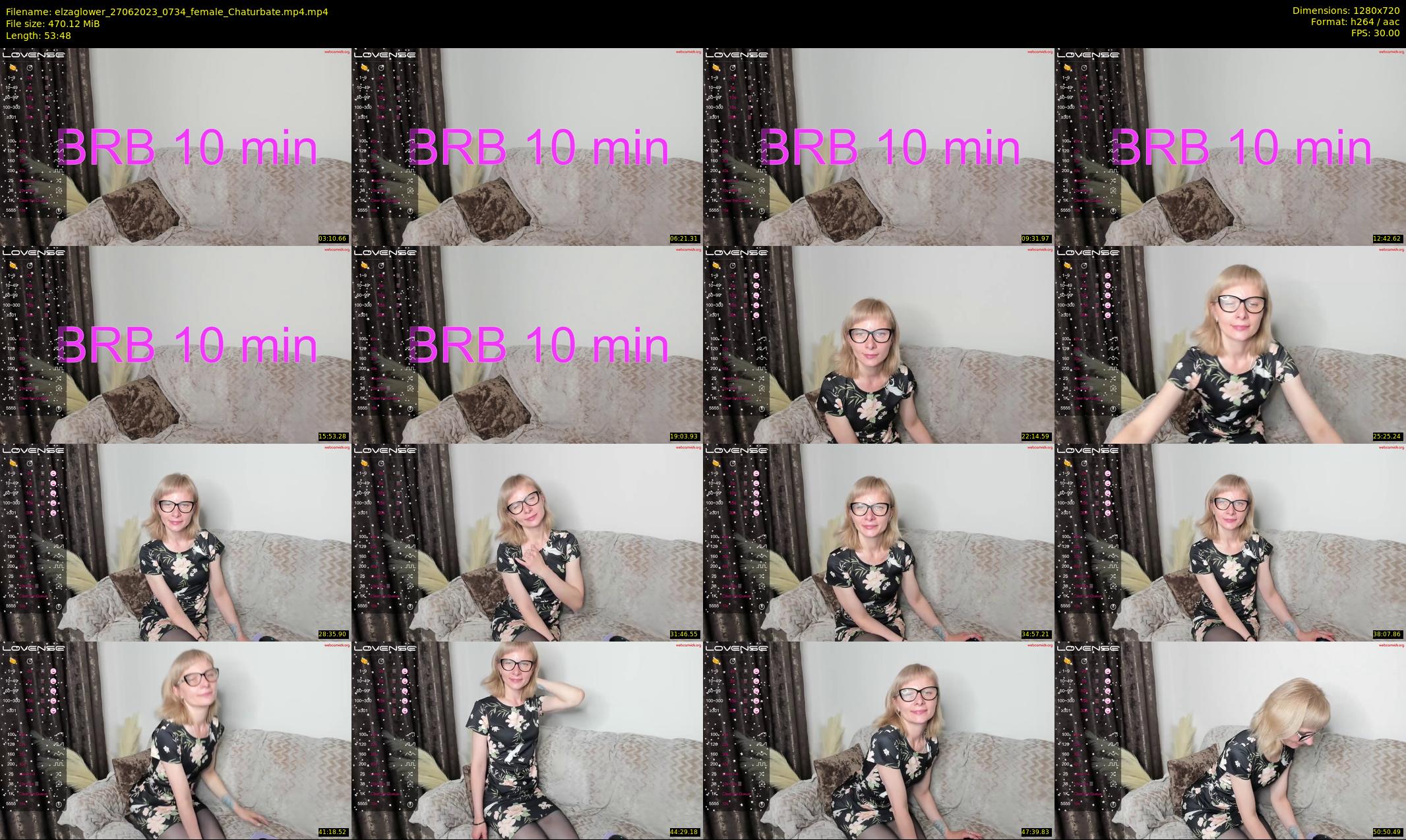 elzaglower — 54 minute Chaturbate female cam show recording, 720p, Jun 27, 2023
