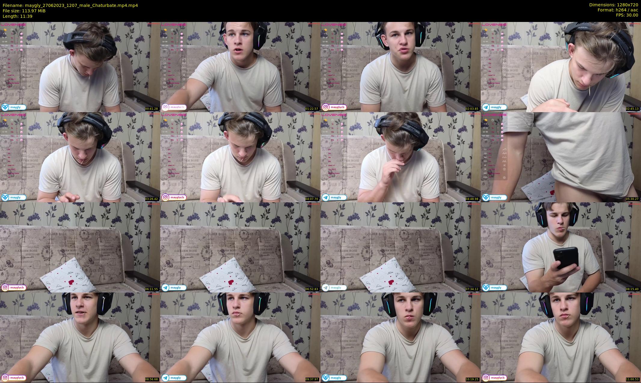 maygly — 12 minute Chaturbate male cam show recording, 720p, Jun 27, 2023