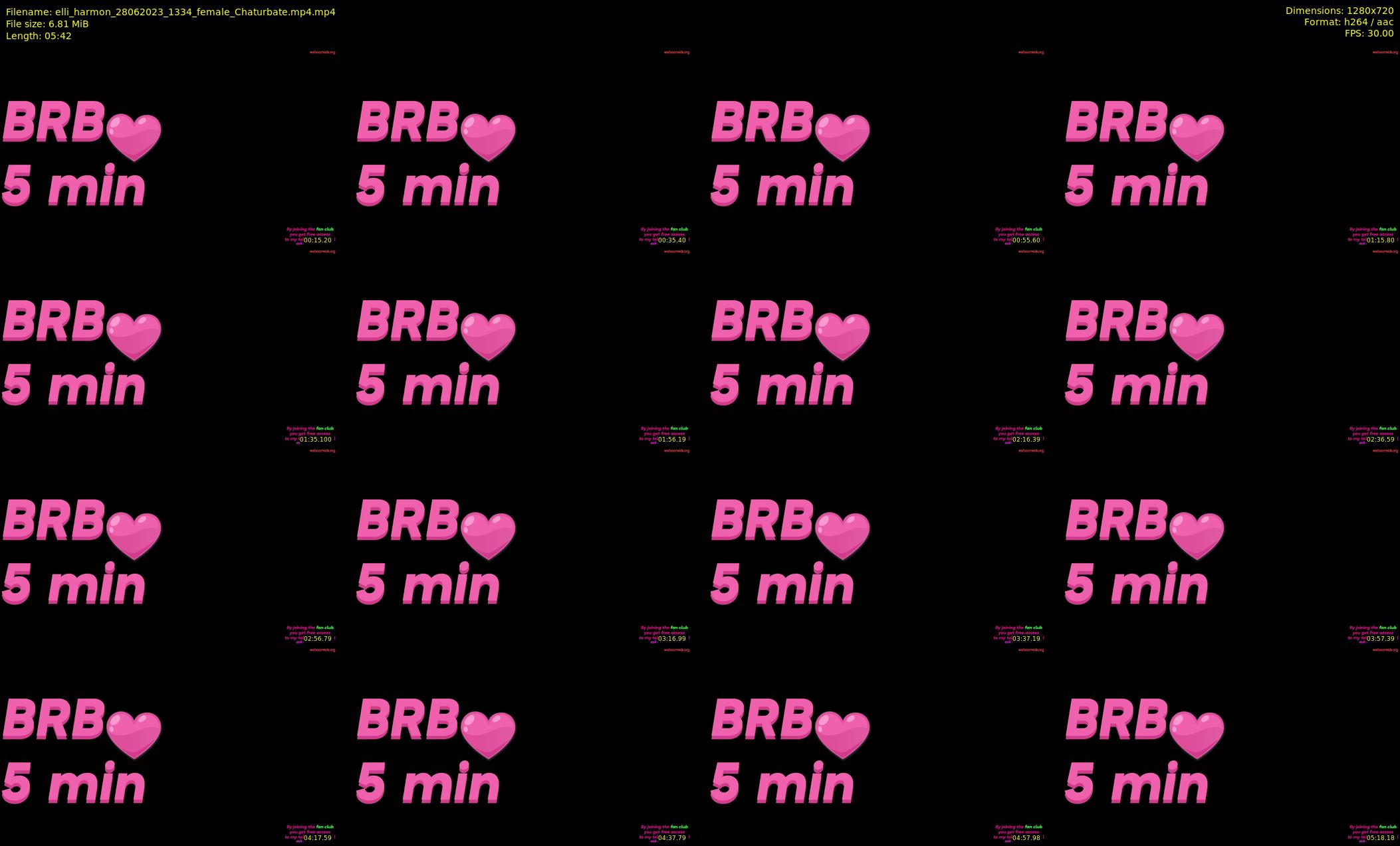 elli_harmon — 6 minute Chaturbate female cam show recording, 720p, Jun 28, 2023