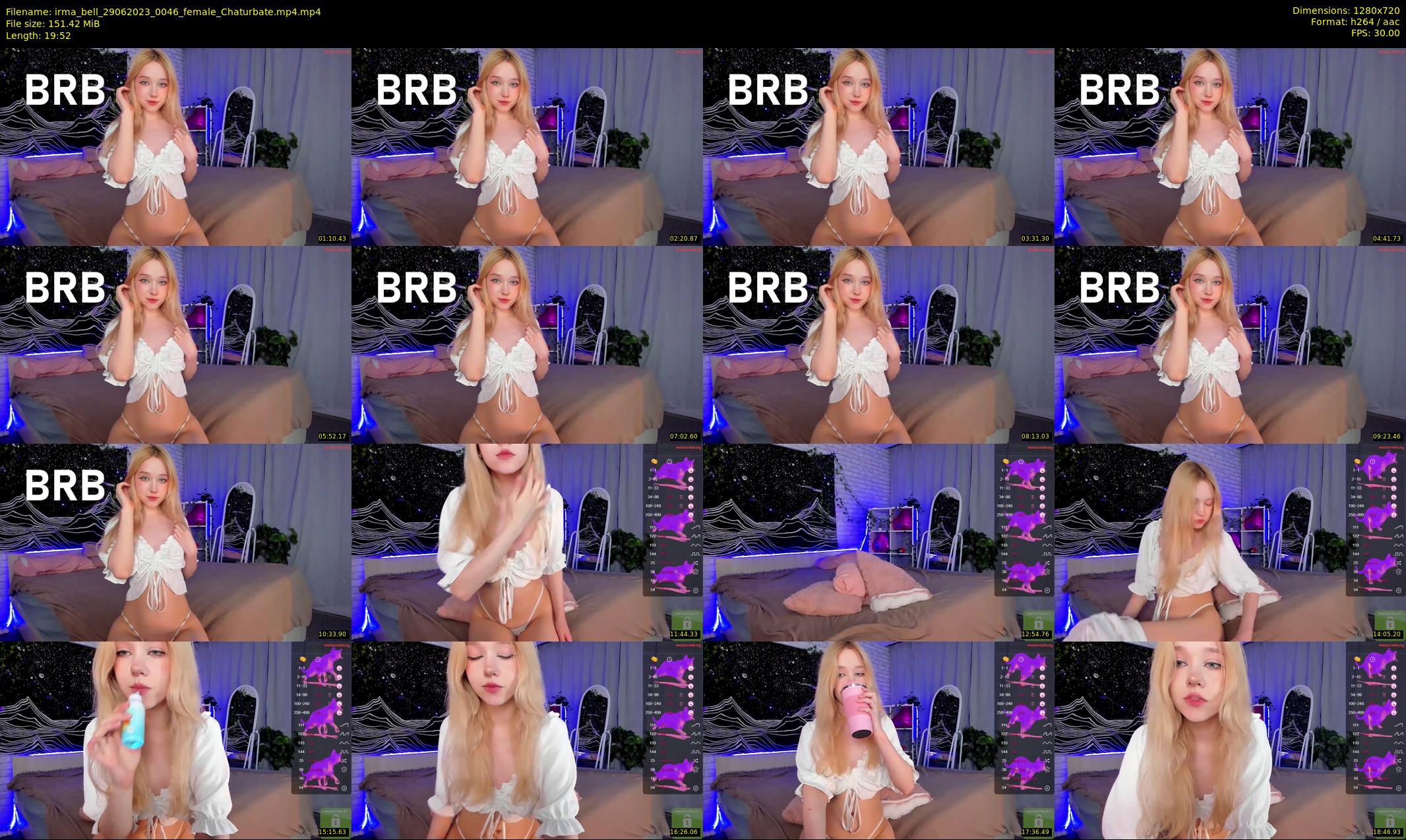 irma_bell — 20 minute Chaturbate female cam show recording, 720p, Jun 29, 2023