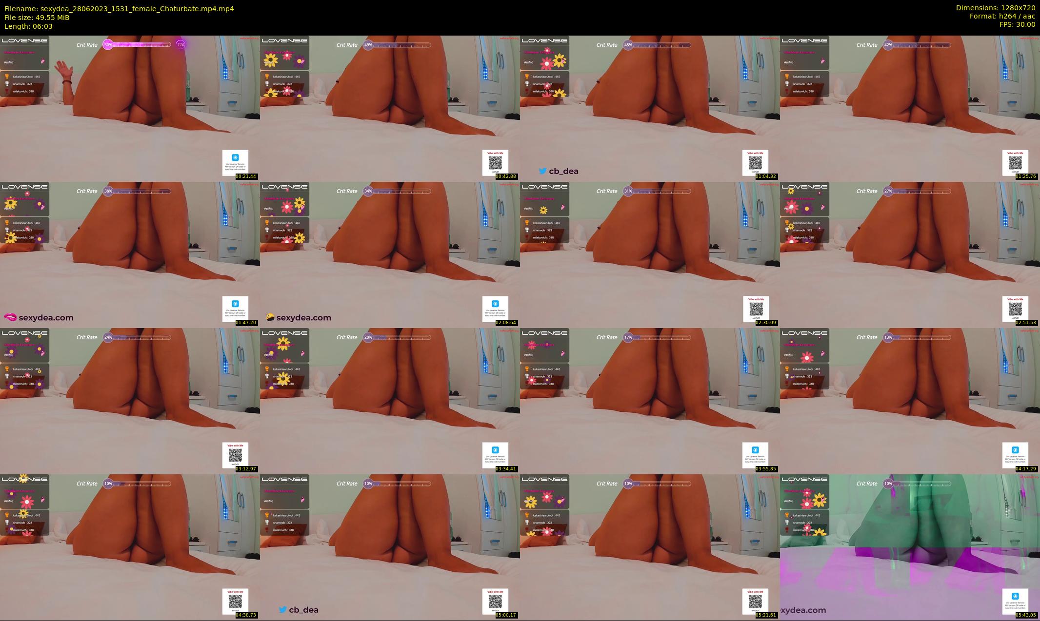 sexydea — 7 minute Chaturbate female cam show recording, 720p, Jun 28, 2023