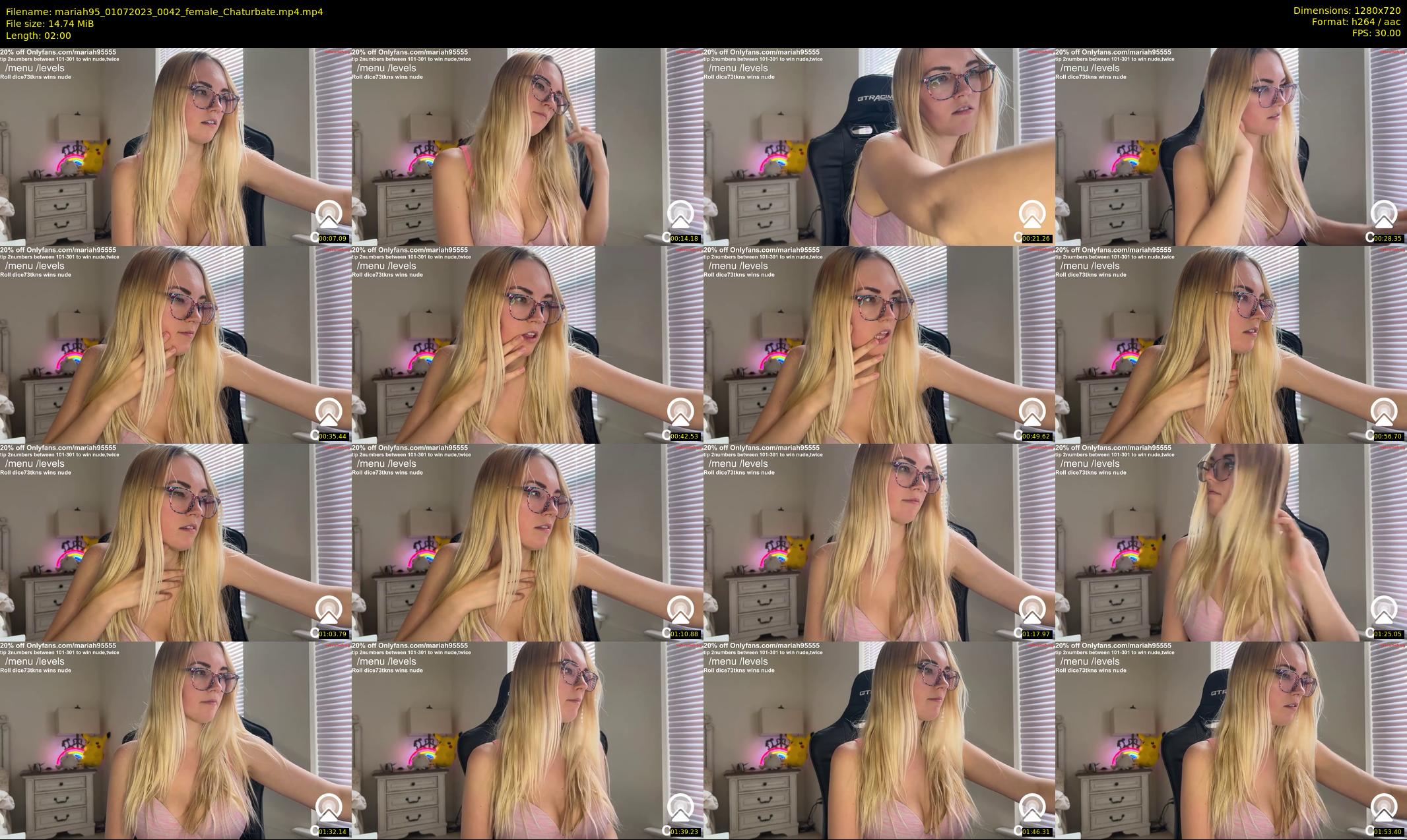 mariah95 — 2 minute Chaturbate female cam show recording, 720p, Jul 1, 2023