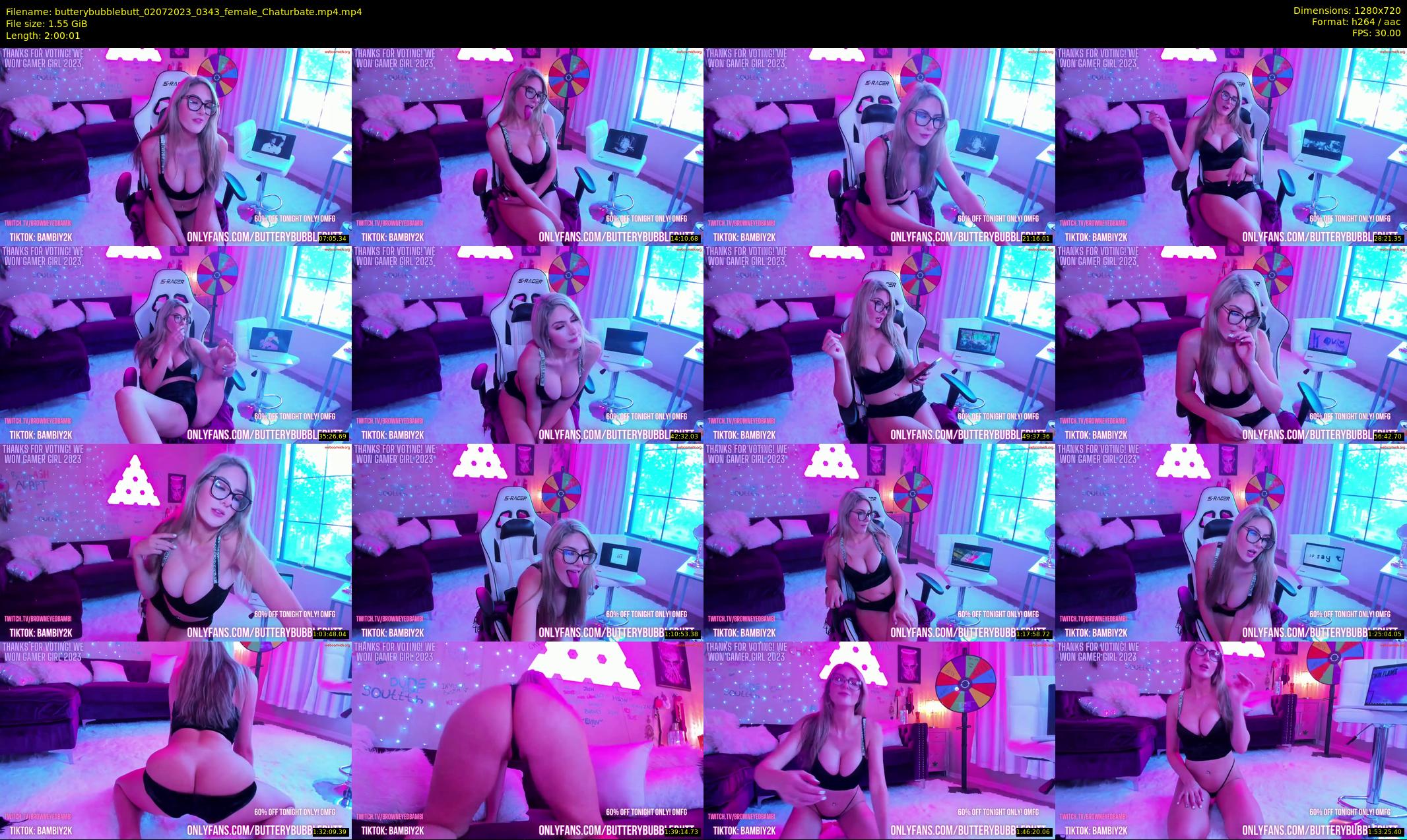 butterybubblebutt — 121 minute Chaturbate couple cam show recording, 720p, Jul 2, 2023