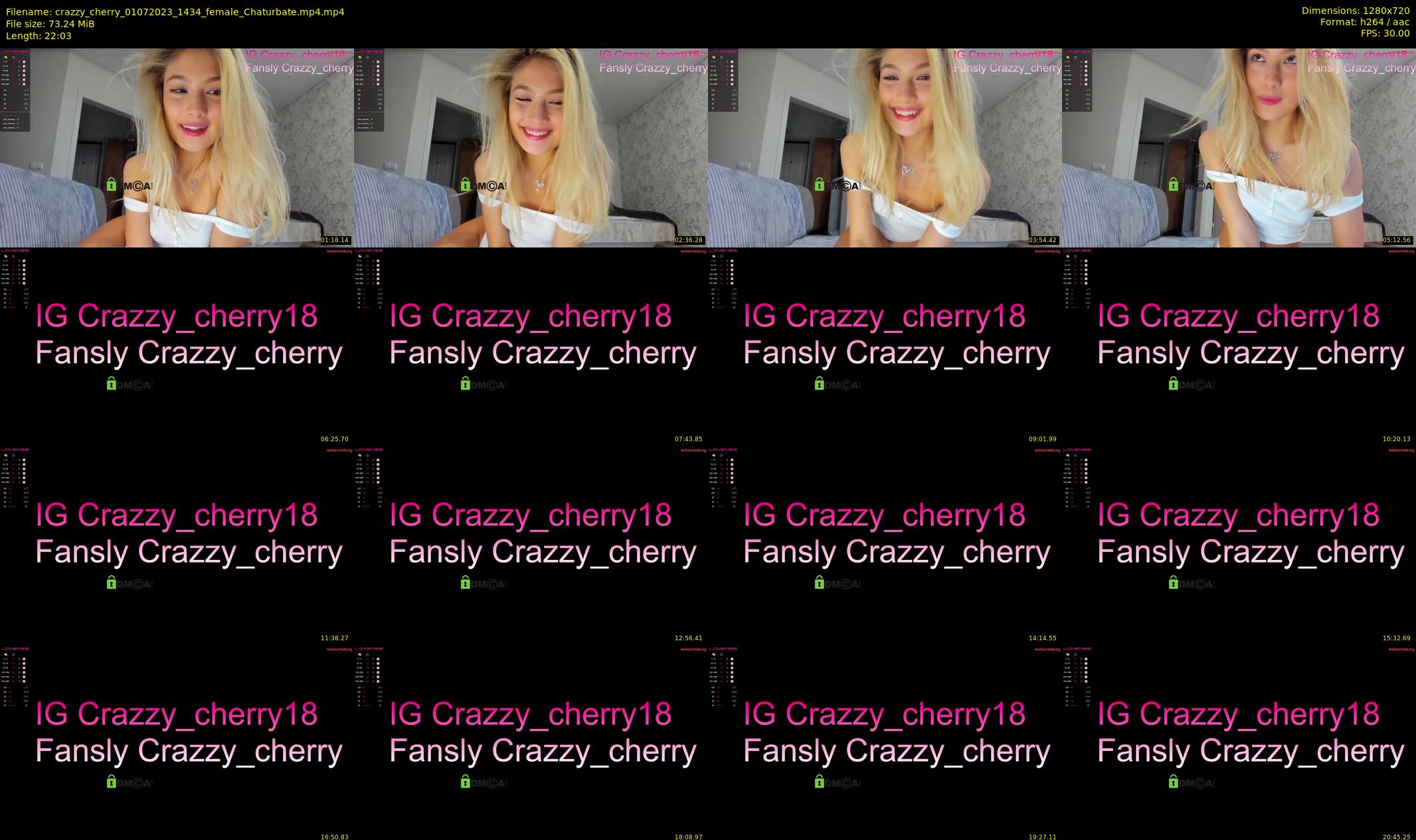 crazzy_cherry — 23 minute Chaturbate female cam show recording, 720p, Jul 1, 2023