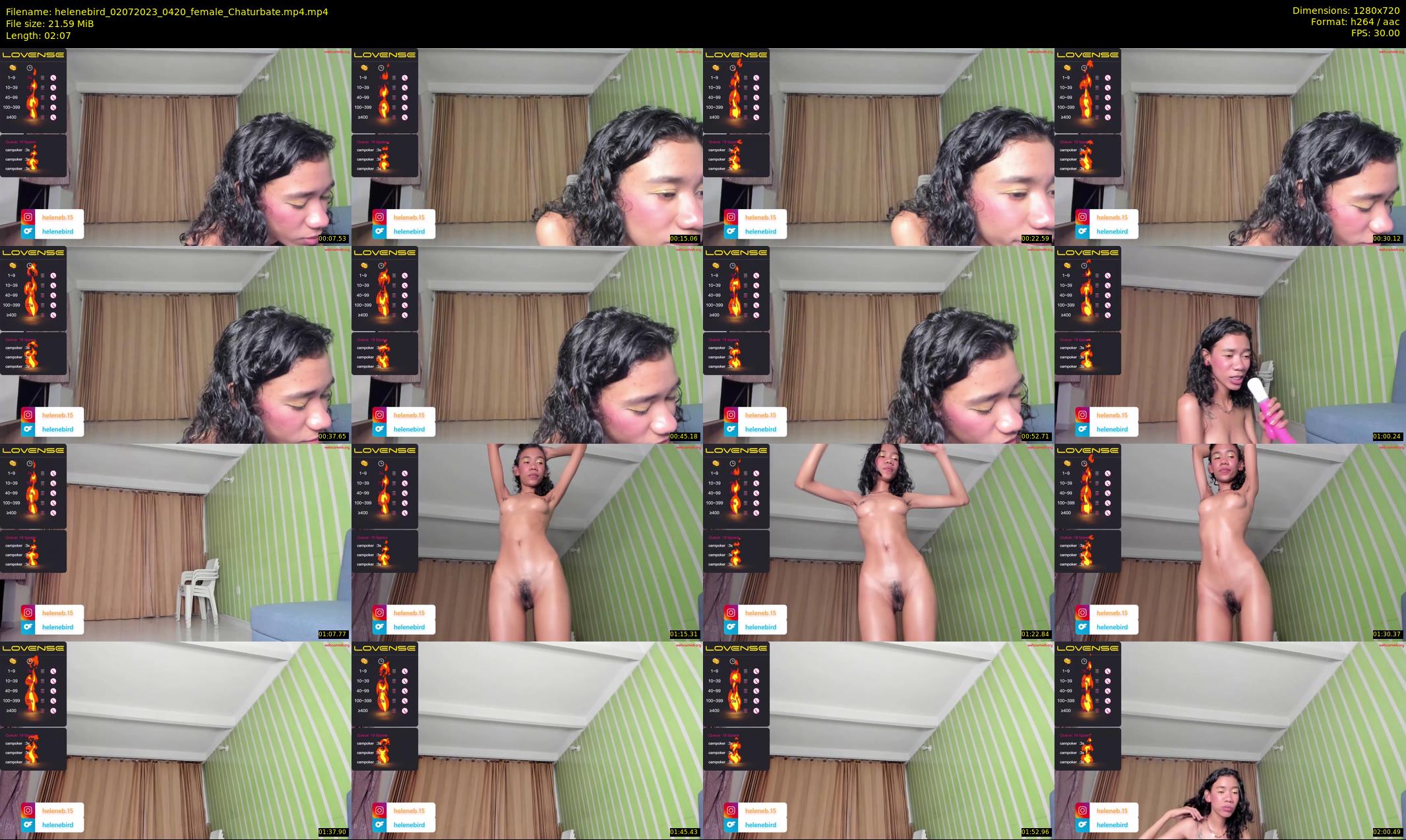 helenebird — 3 minute Chaturbate female cam show recording, 720p, Jul 2, 2023