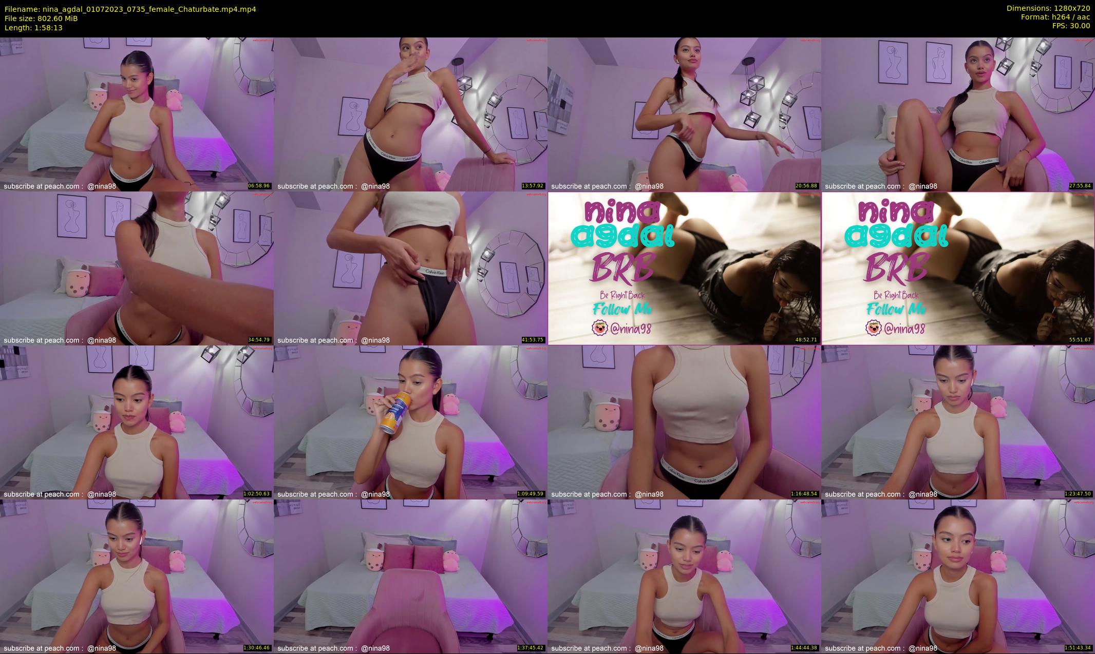 nina_agdal — 119 minute Chaturbate female cam show recording, 720p, Jul 1, 2023