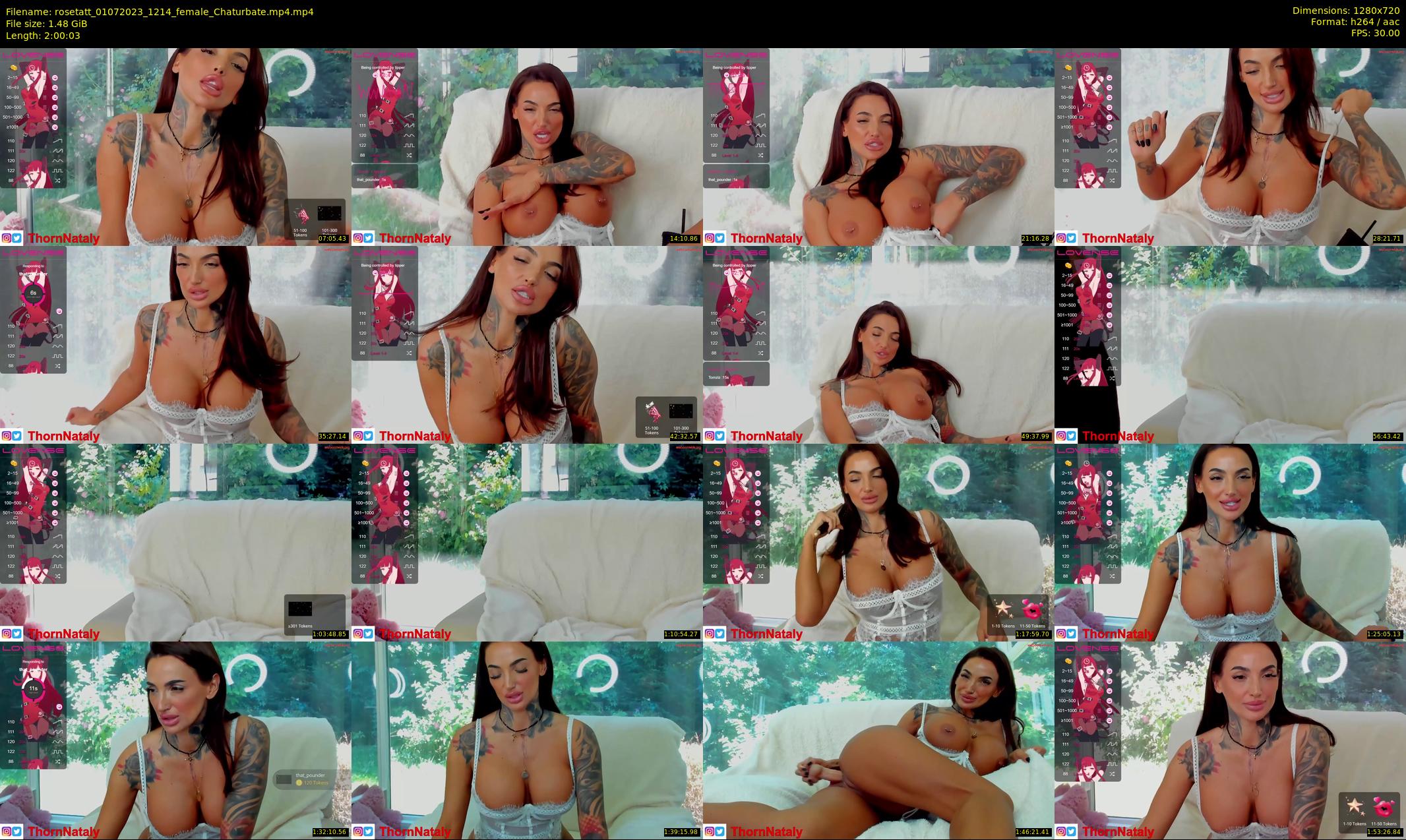 rosetatt — 121 minute Chaturbate female cam show recording, 720p, Jul 1, 2023