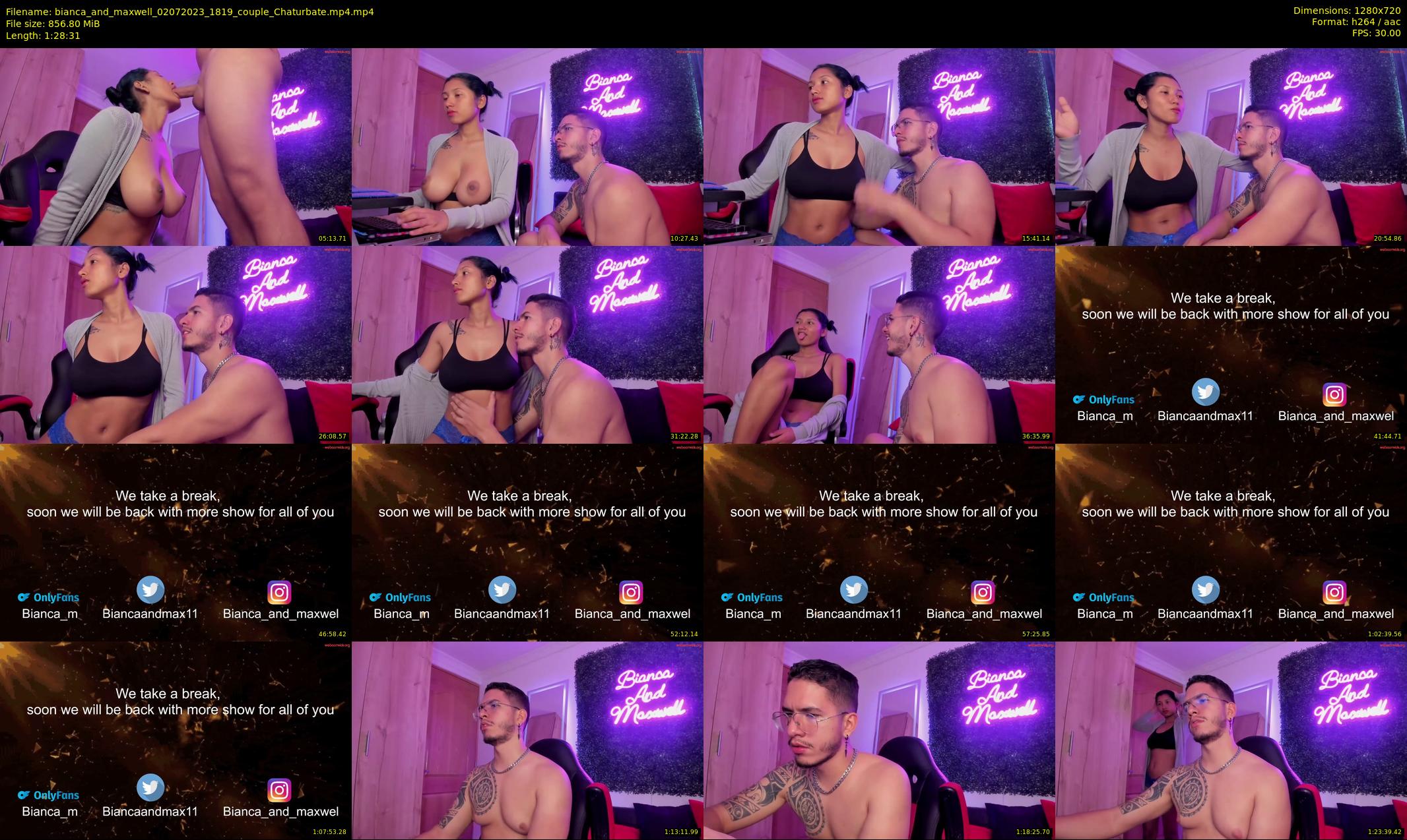 bianca_and_maxwell — 89 minute Chaturbate couple cam show recording, 720p, Jul 2, 2023