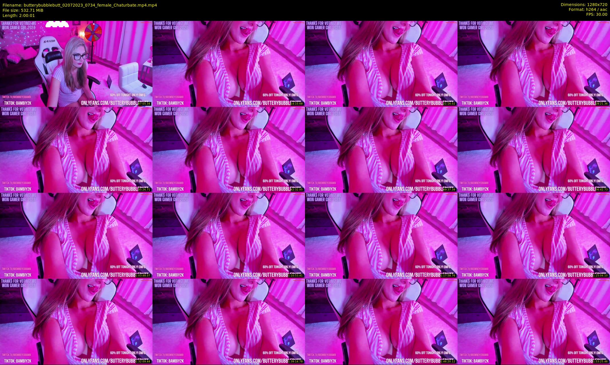 butterybubblebutt — 121 minute Chaturbate couple cam show recording, 720p, Jul 2, 2023