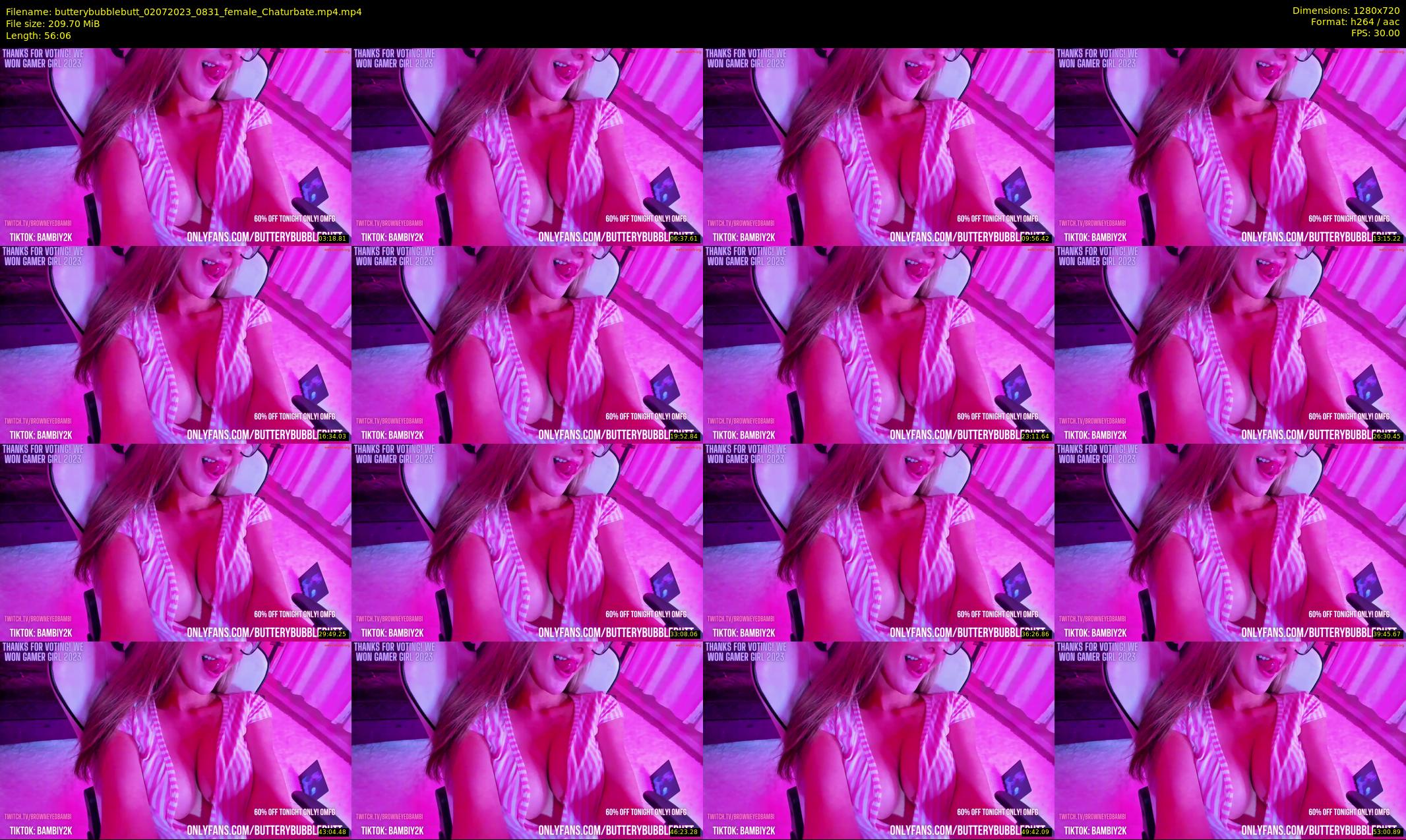 butterybubblebutt — 57 minute Chaturbate couple cam show recording, 720p, Jul 2, 2023
