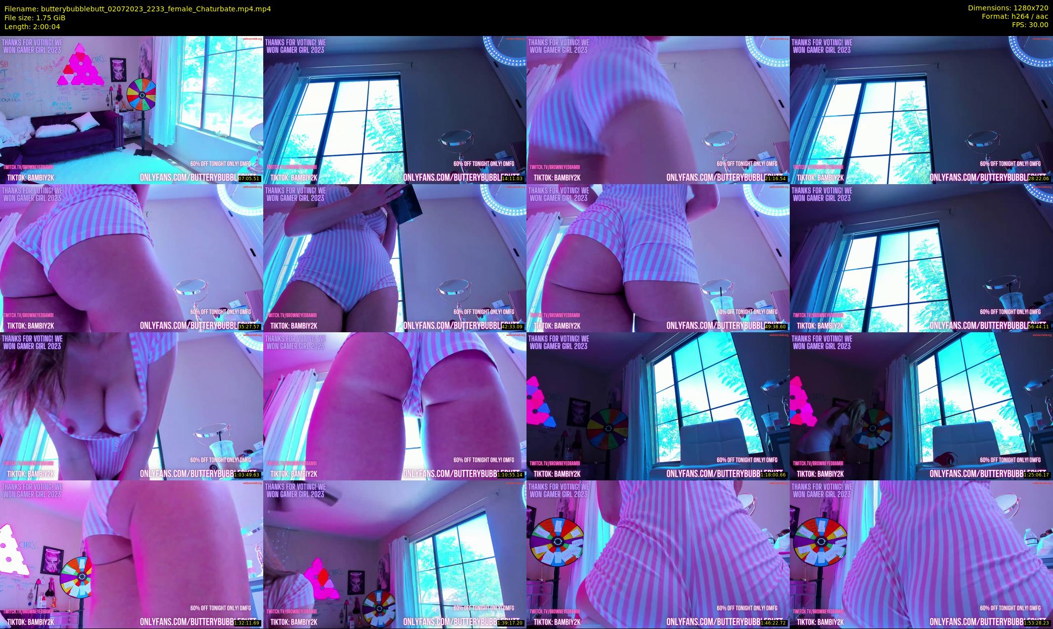 butterybubblebutt — 121 minute Chaturbate couple cam show recording, 720p, Jul 2, 2023