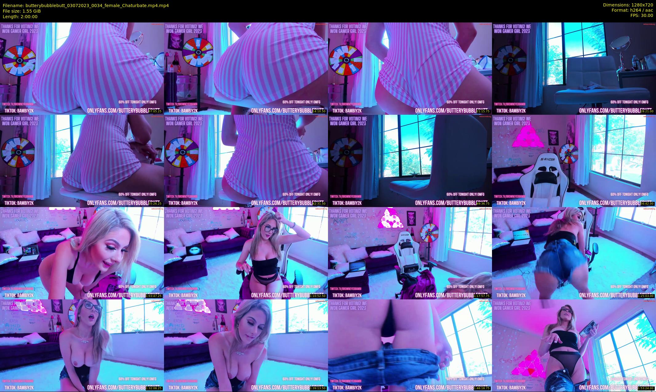 butterybubblebutt — 120 minute Chaturbate couple cam show recording, 720p, Jul 3, 2023