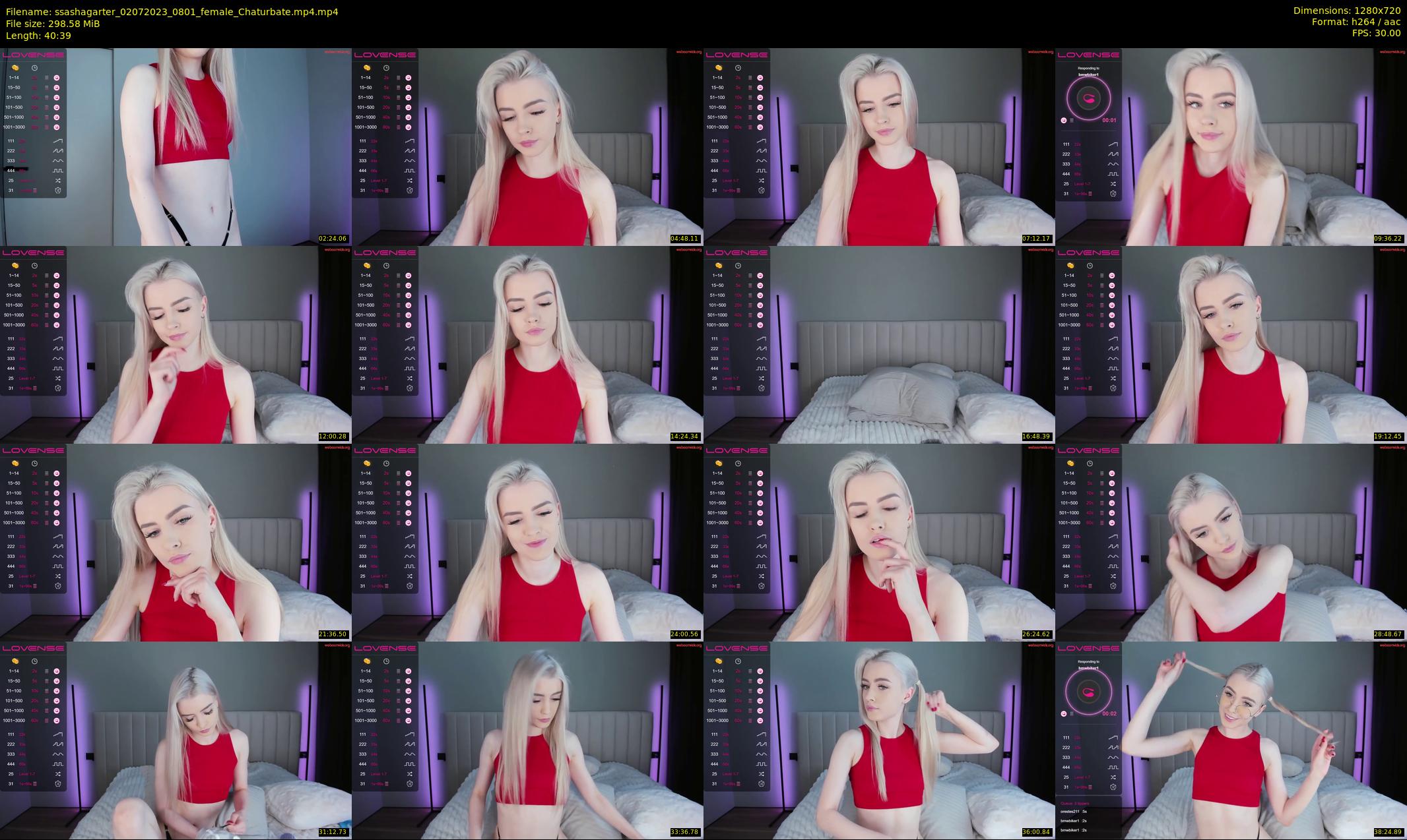 ssashagarter — 41 minute Chaturbate female cam show recording, 720p, Jul 2, 2023