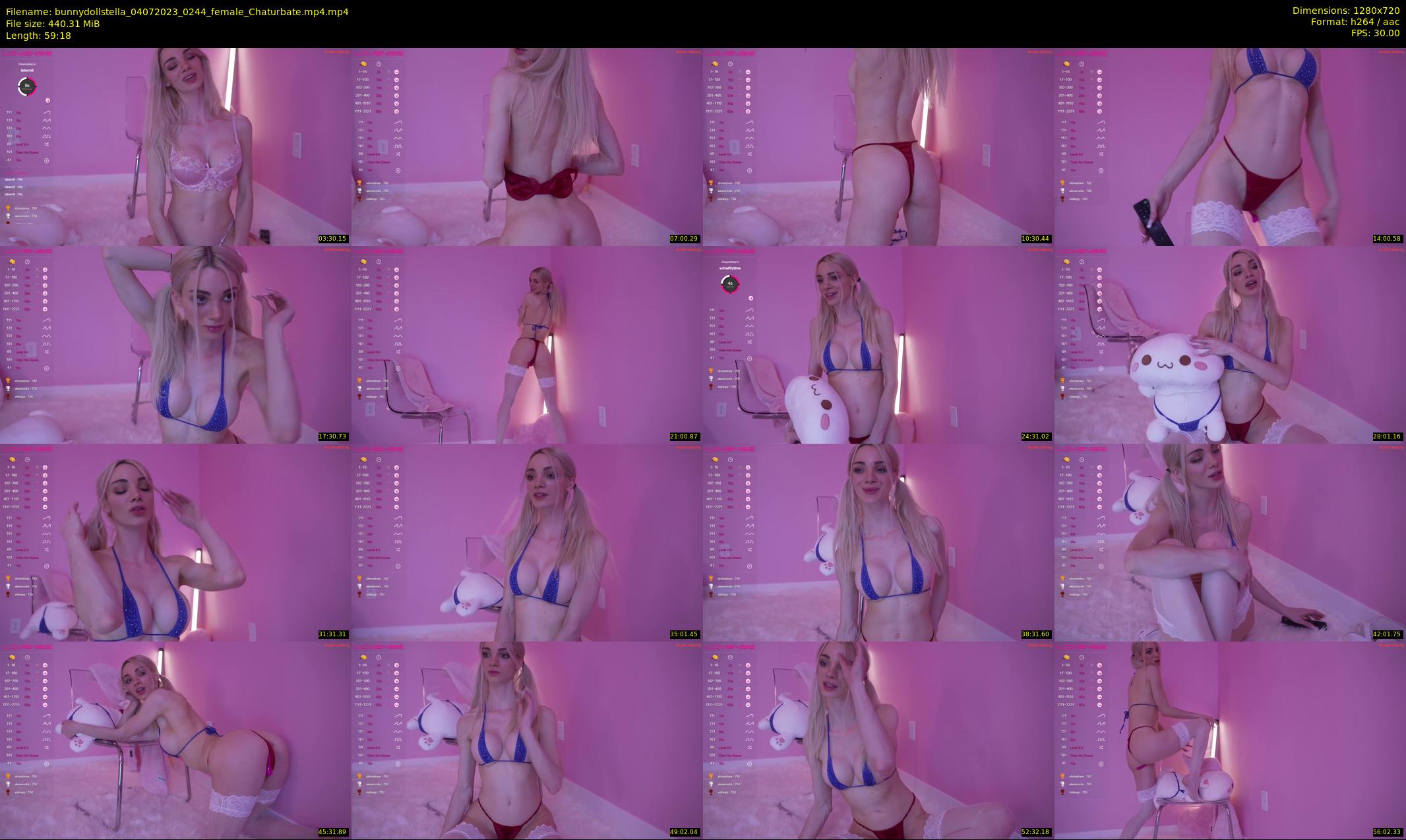 bunnydollstella — 60 minute Chaturbate female cam show recording, 720p, Jul 4, 2023