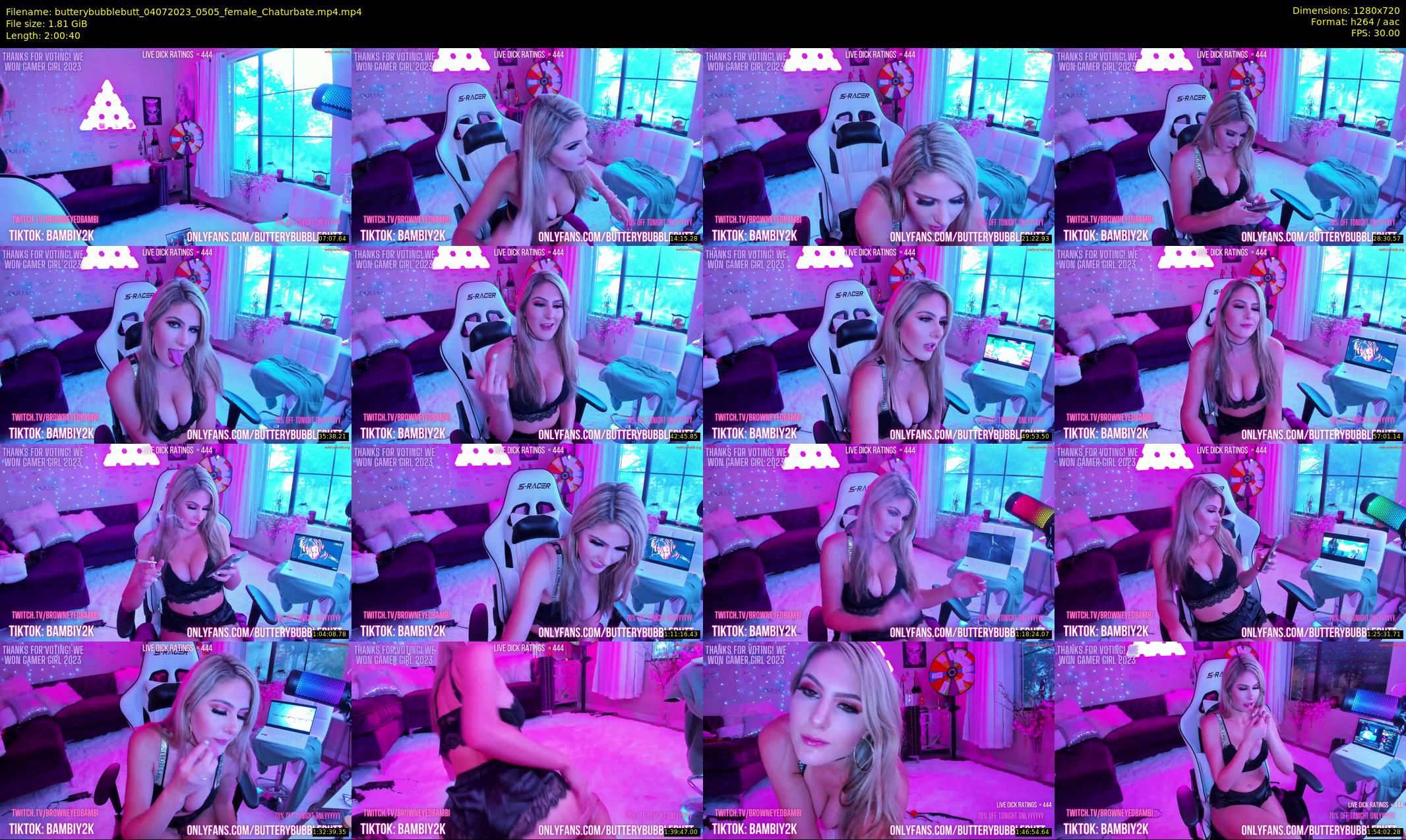 butterybubblebutt — 121 minute Chaturbate couple cam show recording, 720p, Jul 4, 2023