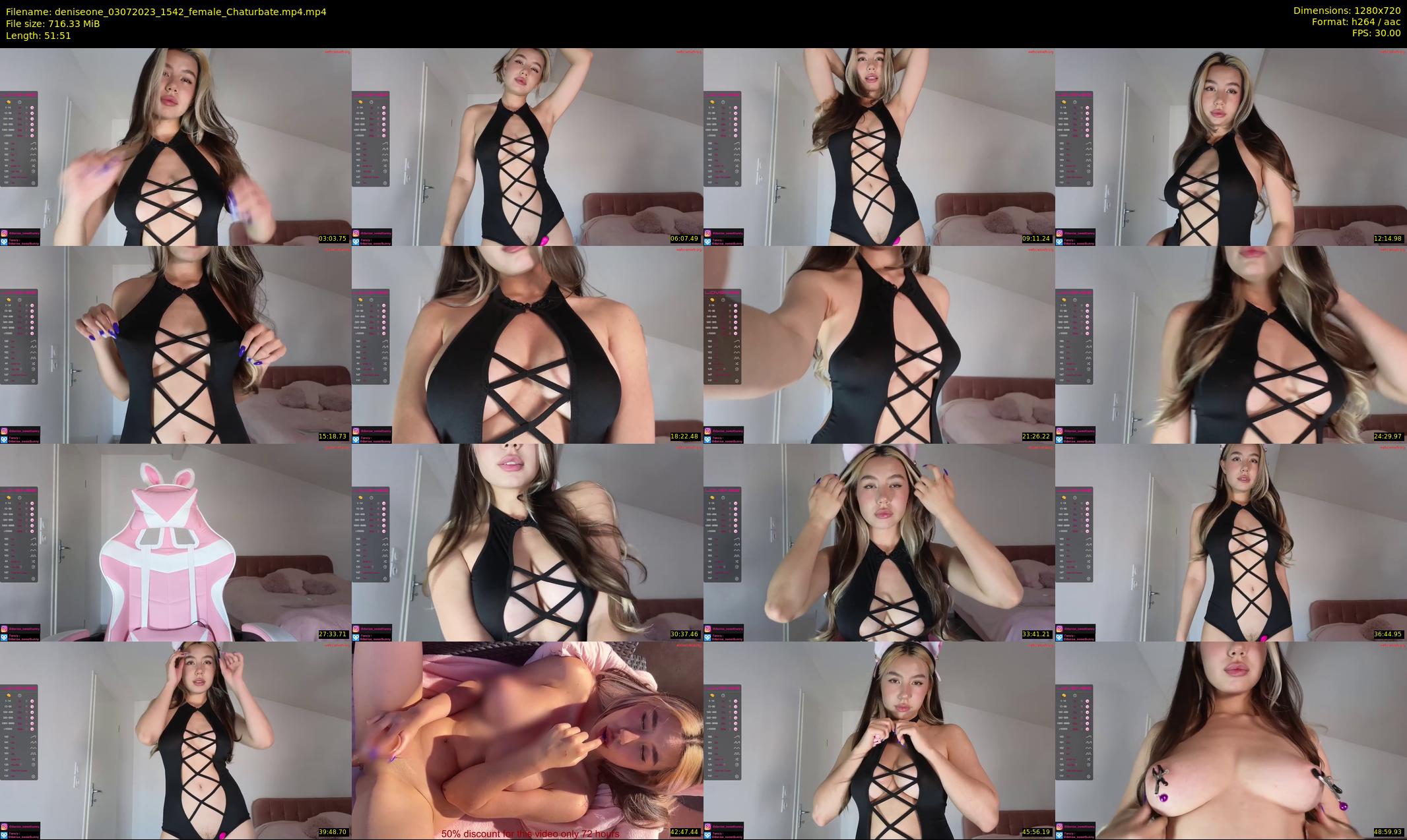 deniseone — 52 minute Chaturbate female cam show recording, 720p, Jul 3, 2023