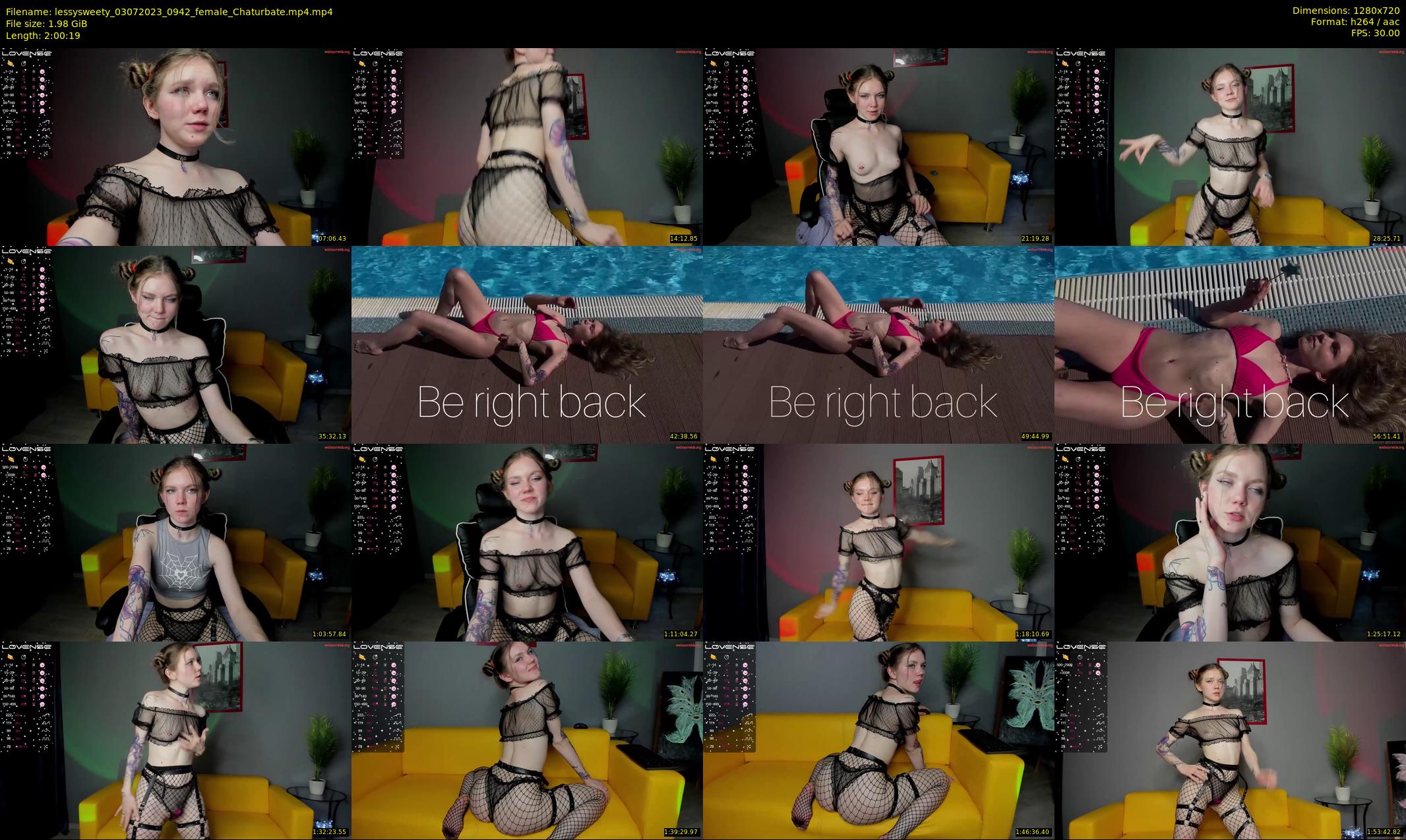 lessysweety — 121 minute Chaturbate female cam show recording, 720p, Jul 3, 2023