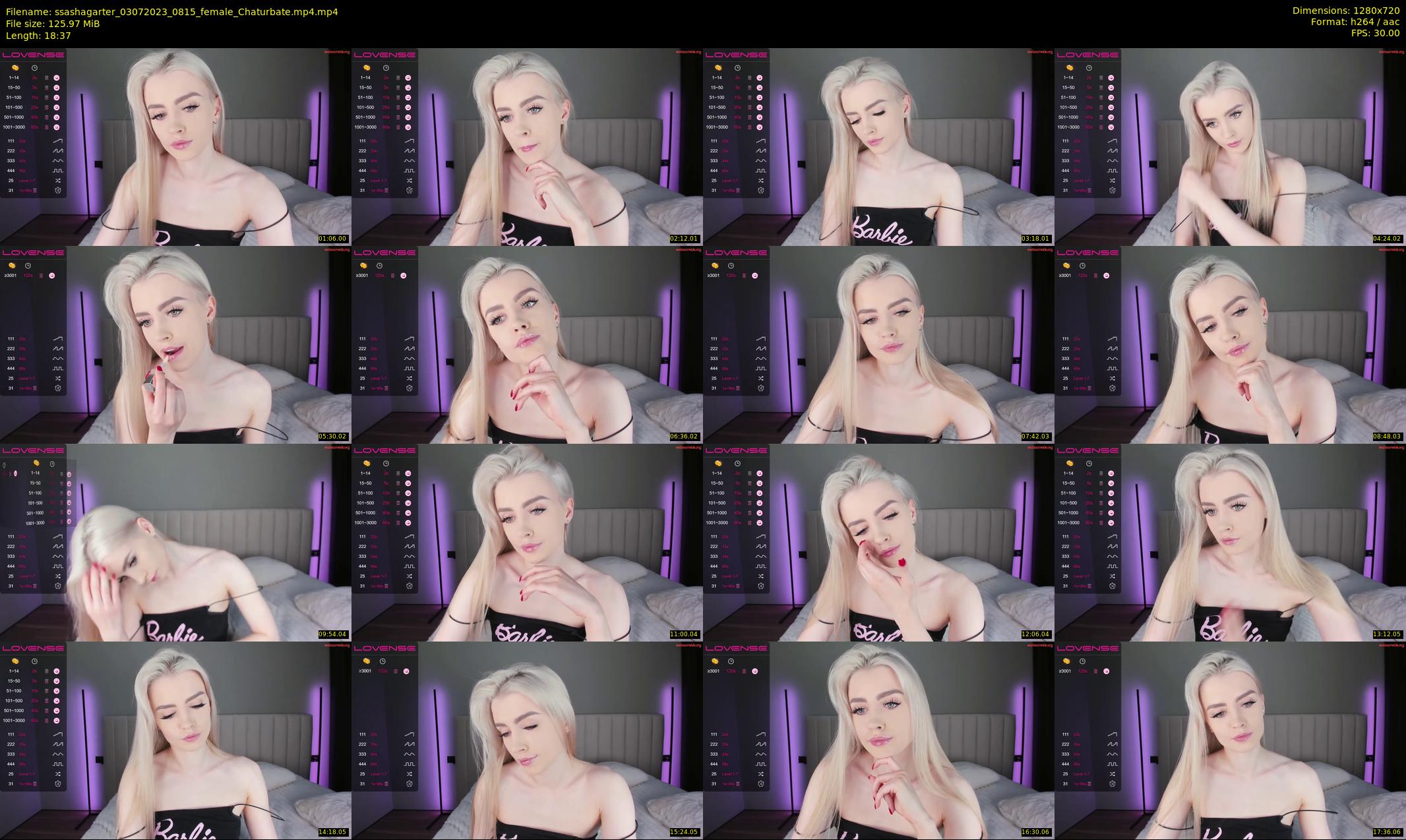 ssashagarter — 19 minute Chaturbate female cam show recording, 720p, Jul 3, 2023