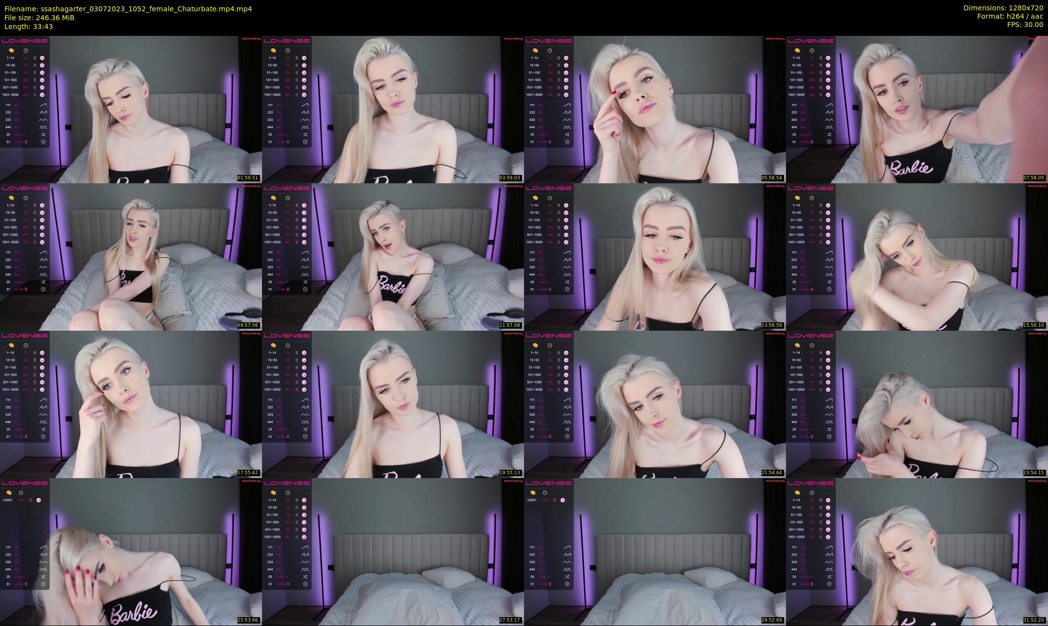 ssashagarter — 34 minute Chaturbate female cam show recording, 720p, Jul 3, 2023