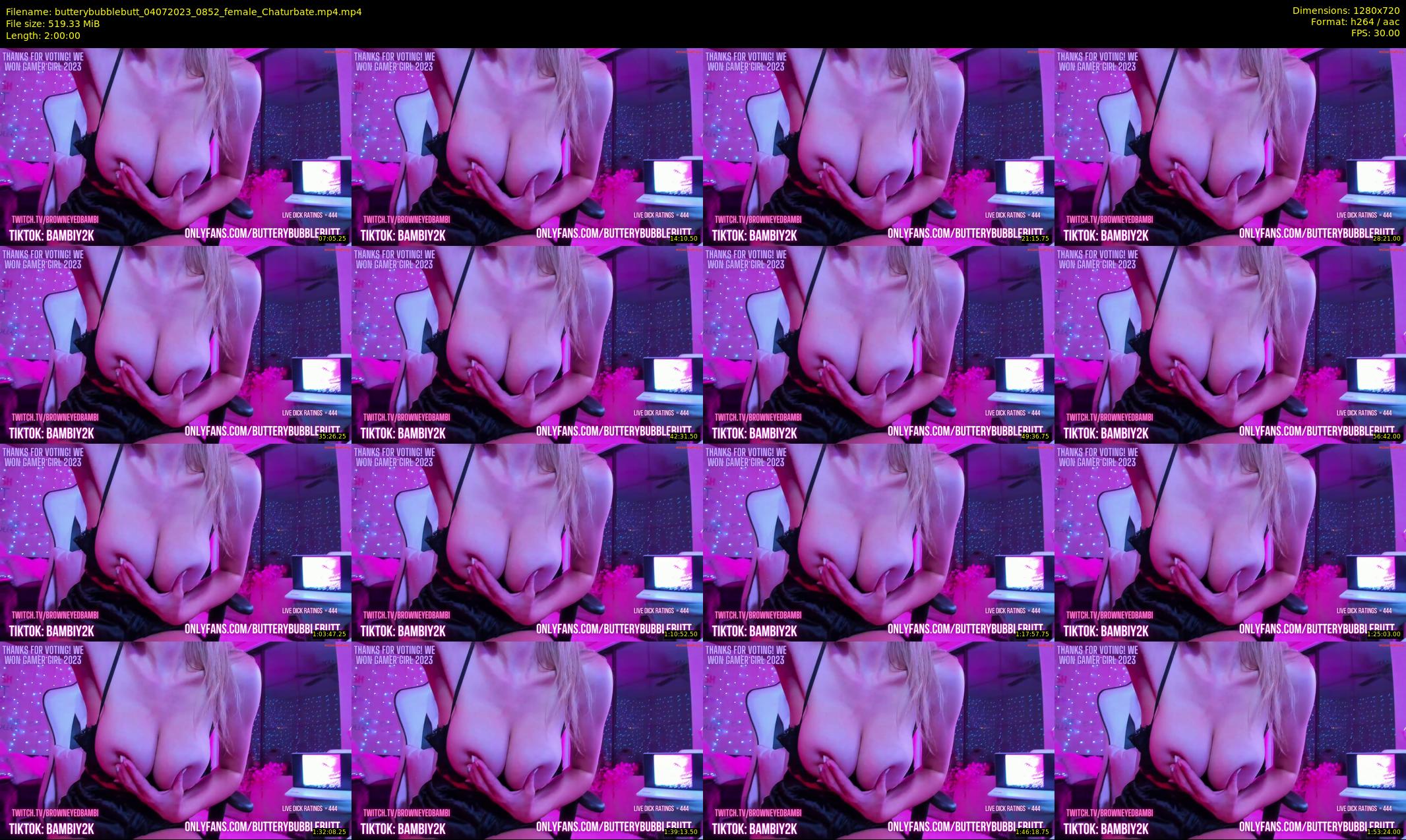 butterybubblebutt — 120 minute Chaturbate couple cam show recording, 720p, Jul 4, 2023