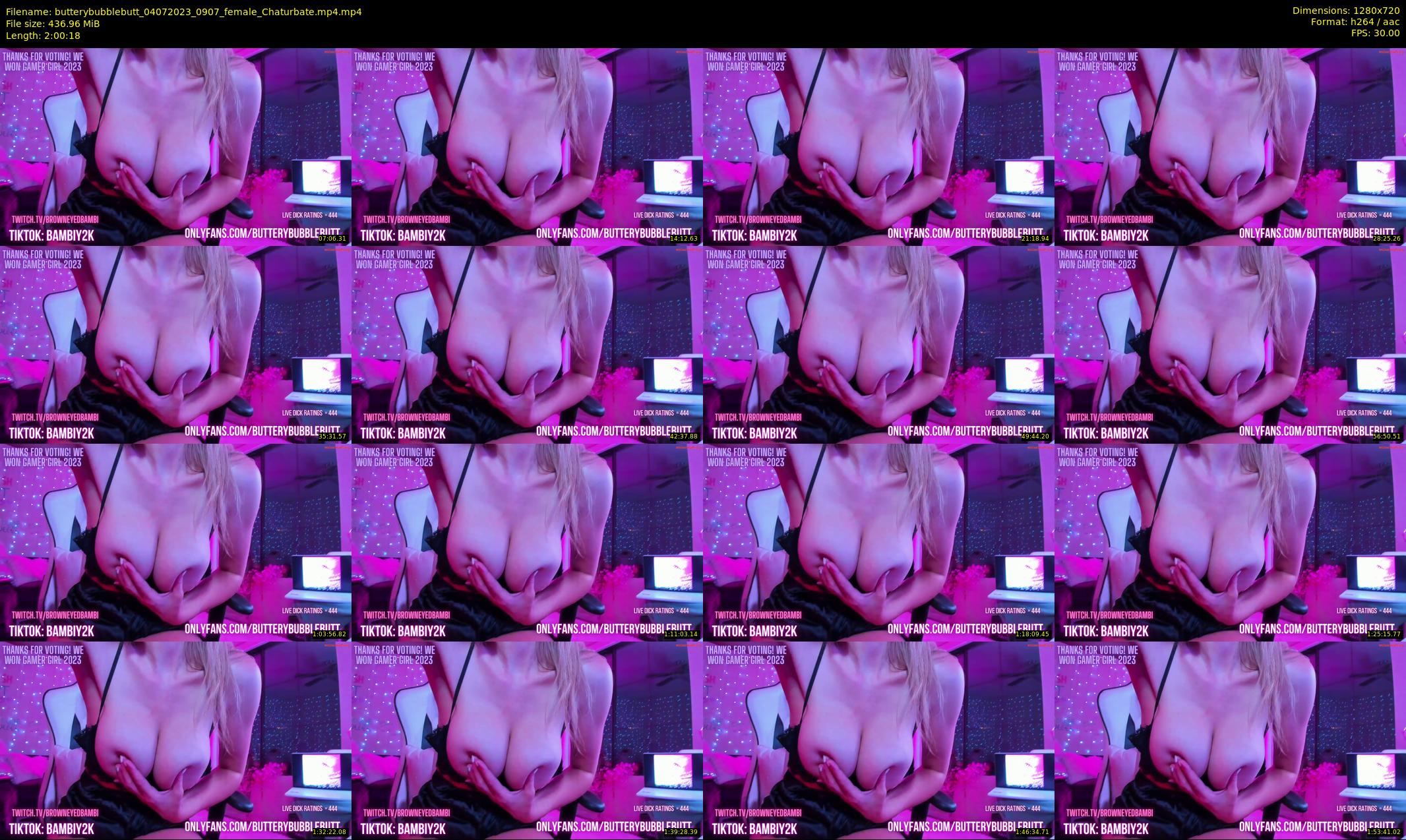 butterybubblebutt — 121 minute Chaturbate couple cam show recording, 720p, Jul 4, 2023