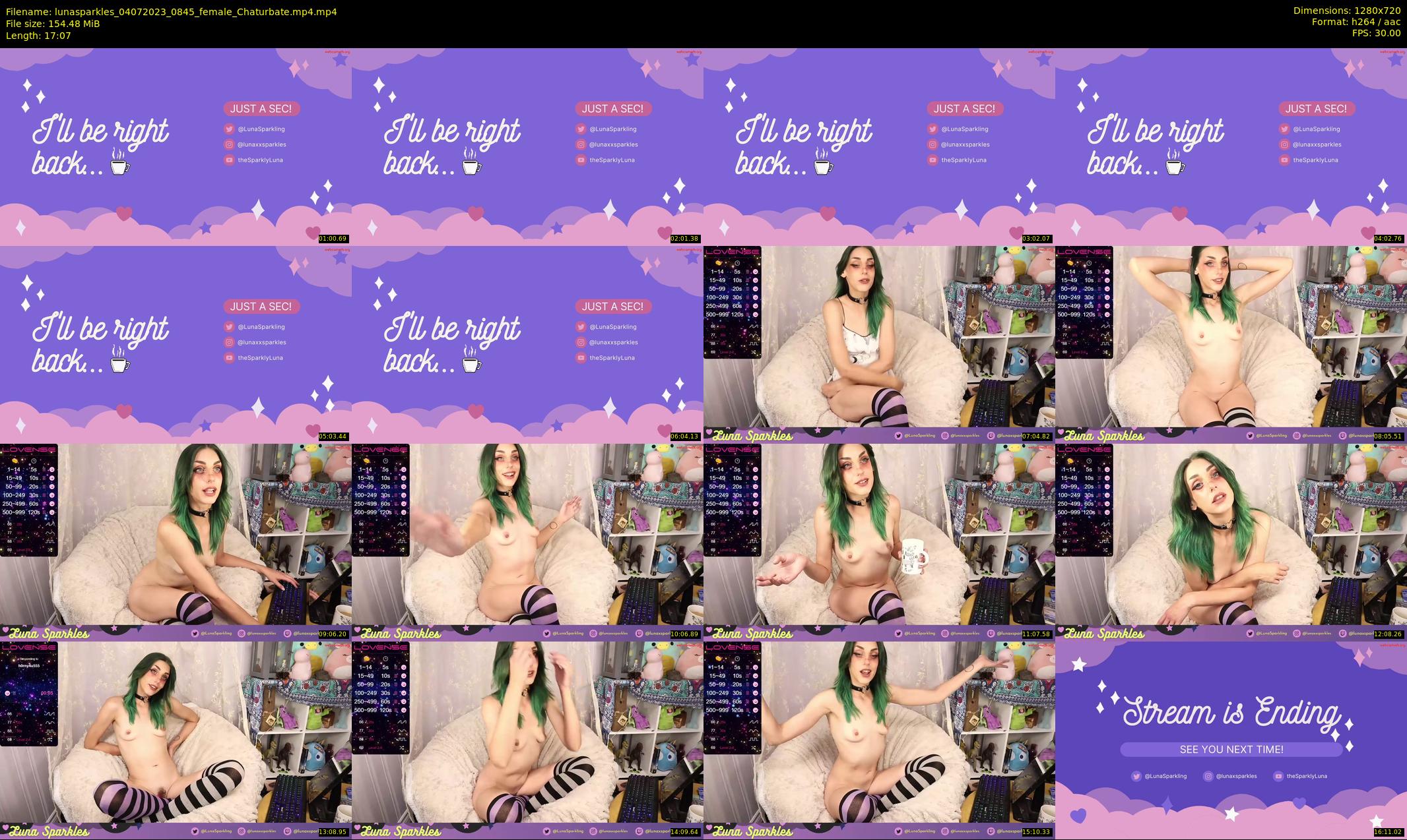 lunasparkles — 18 minute Chaturbate female cam show recording, 720p, Jul 4, 2023
