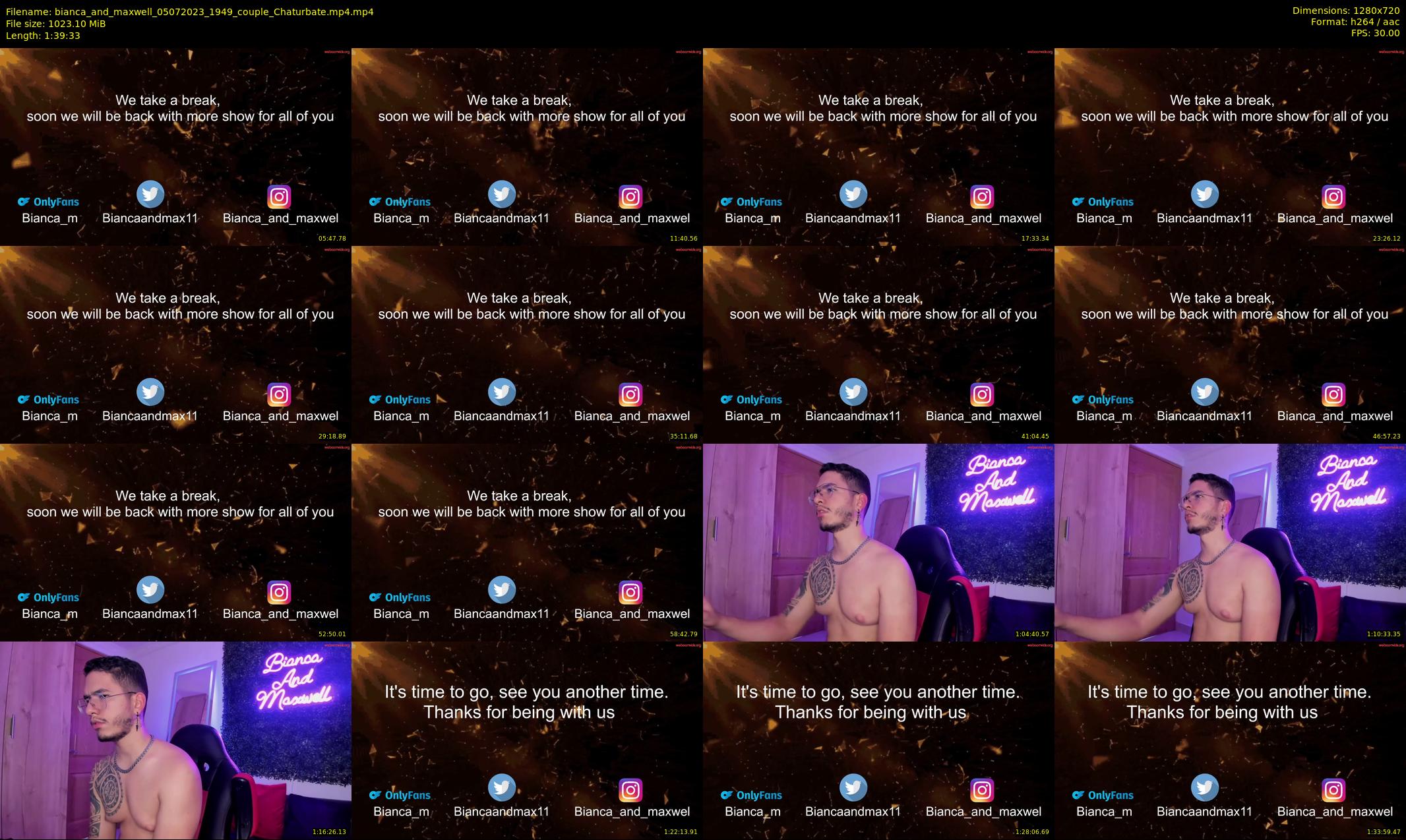bianca_and_maxwell — 100 minute Chaturbate couple cam show recording, 720p, Jul 5, 2023