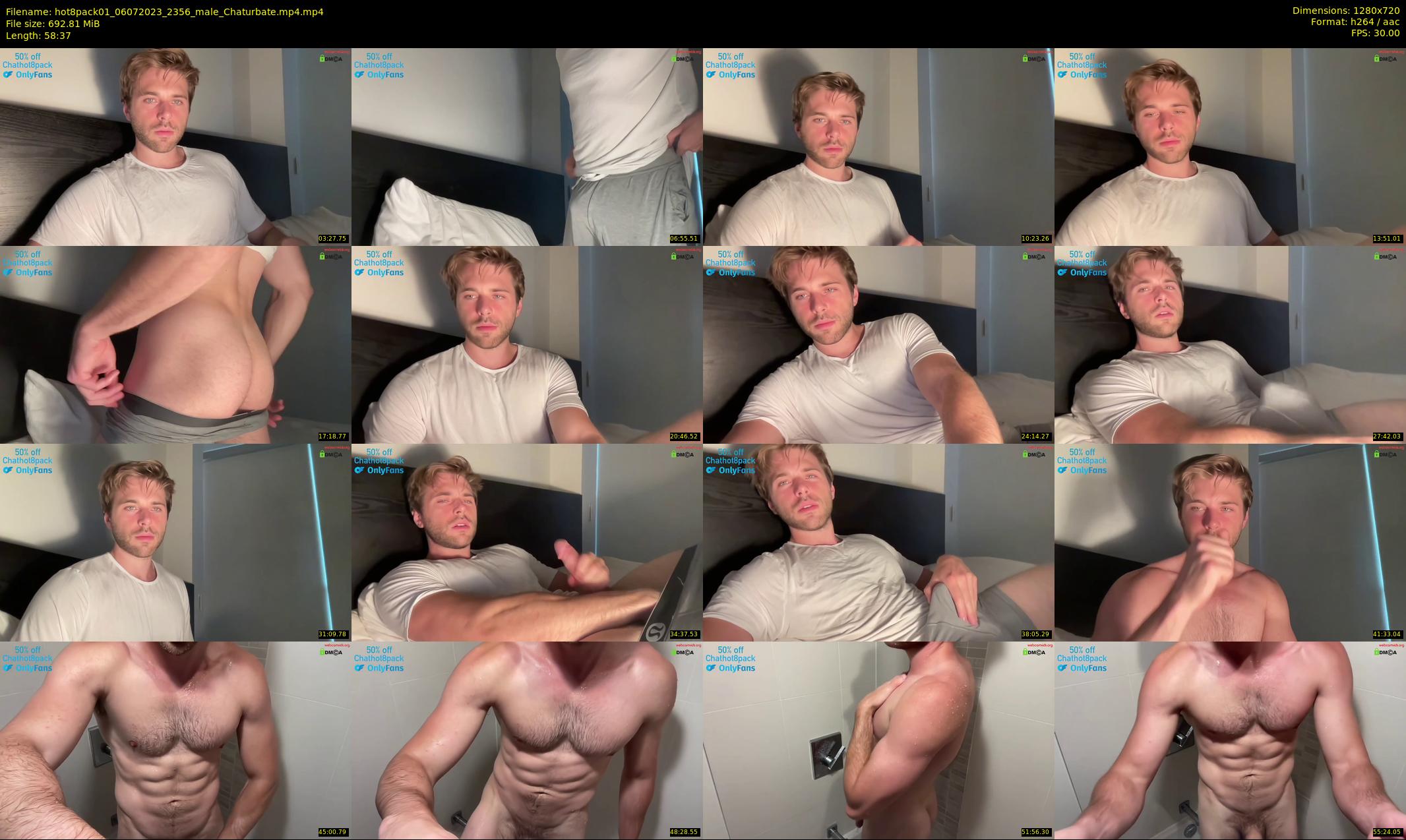 hot8pack01 — 59 minute Chaturbate male cam show recording, 720p, Jul 6, 2023