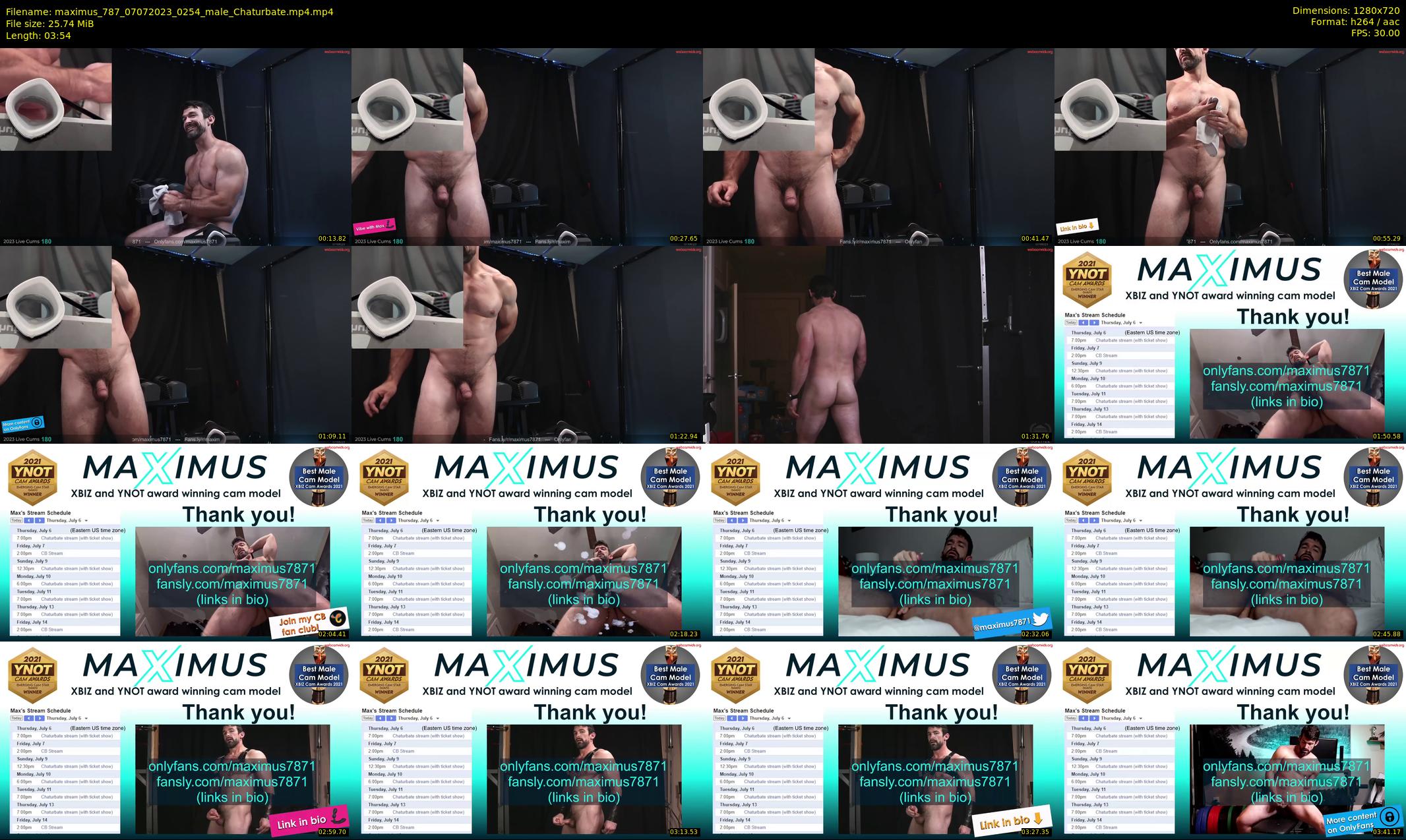 maximus_787 — 4 minute Chaturbate male cam show recording, 720p, Jul 7, 2023