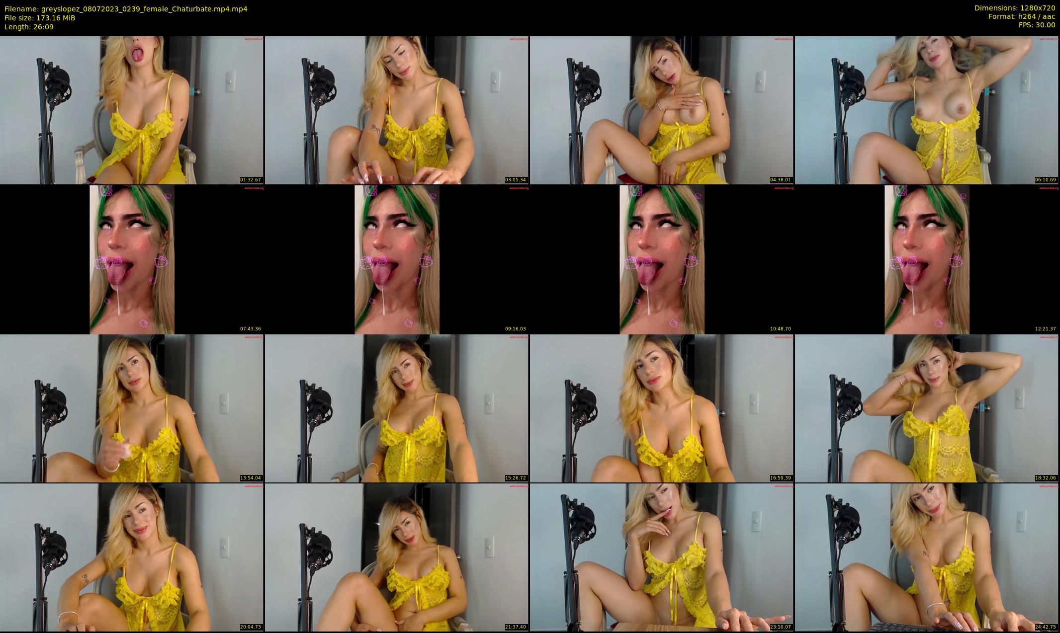 greyslopez — 27 minute Chaturbate female cam show recording, 720p, Jul 8, 2023
