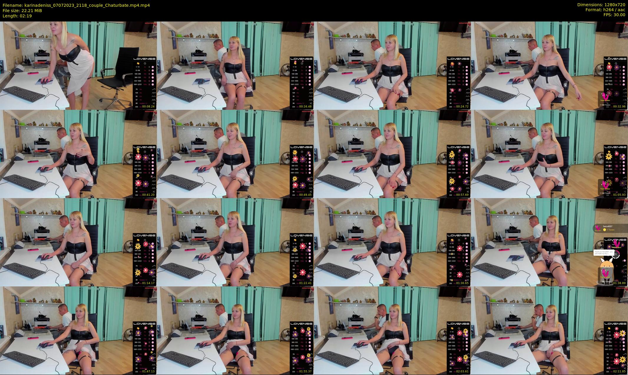 karinadeniss — 3 minute Chaturbate couple cam show recording, 720p, Jul 7, 2023