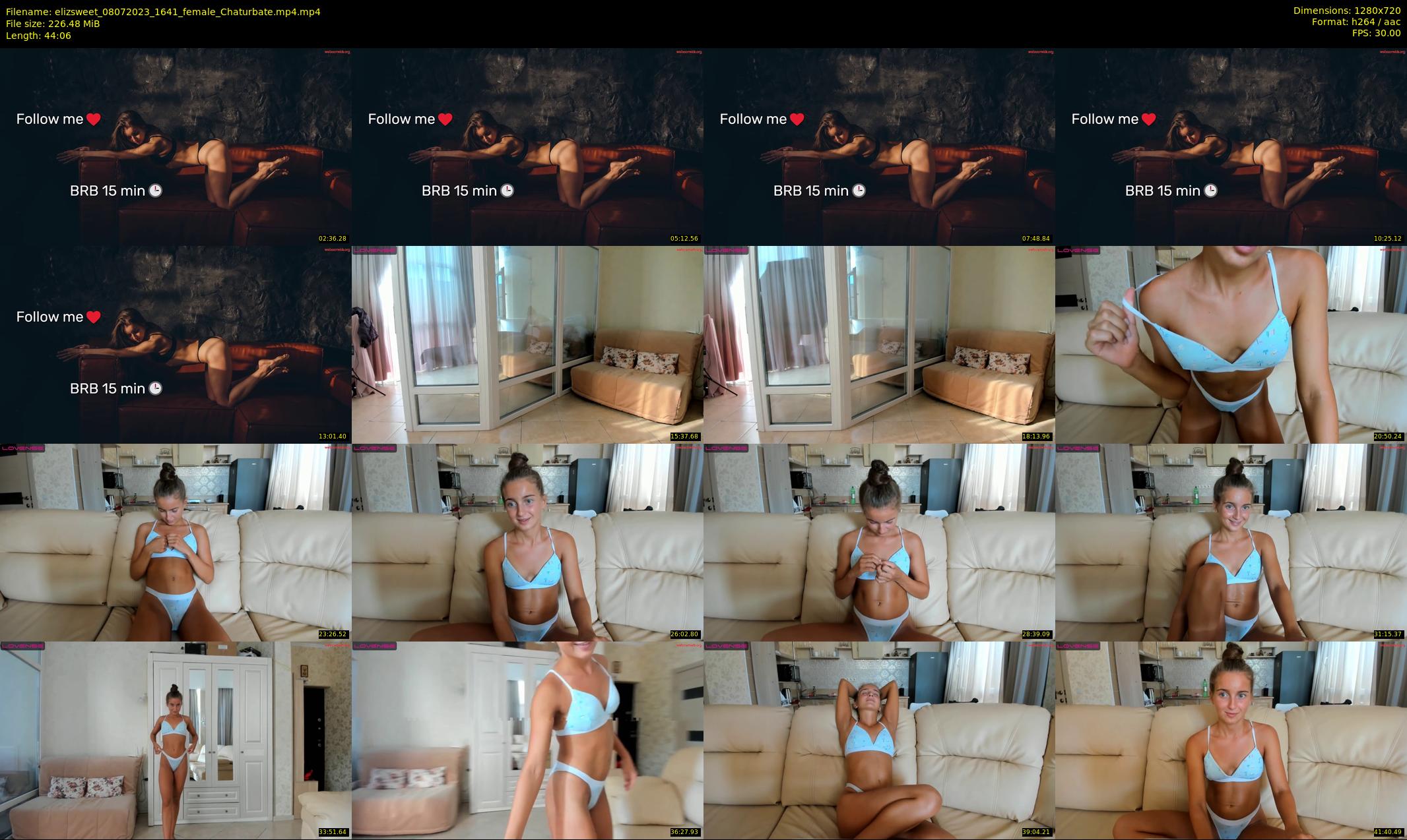 elizsweet — 45 minute Chaturbate female cam show recording, 720p, Jul 8, 2023