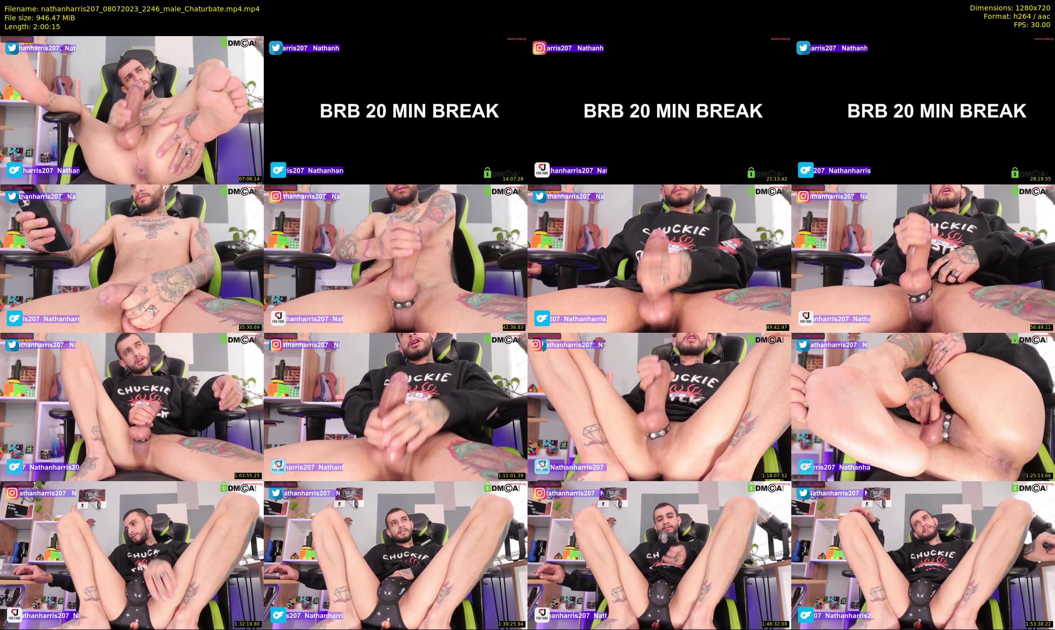 nathanharris207 — 121 minute Chaturbate male cam show recording, 720p, Jul 8, 2023