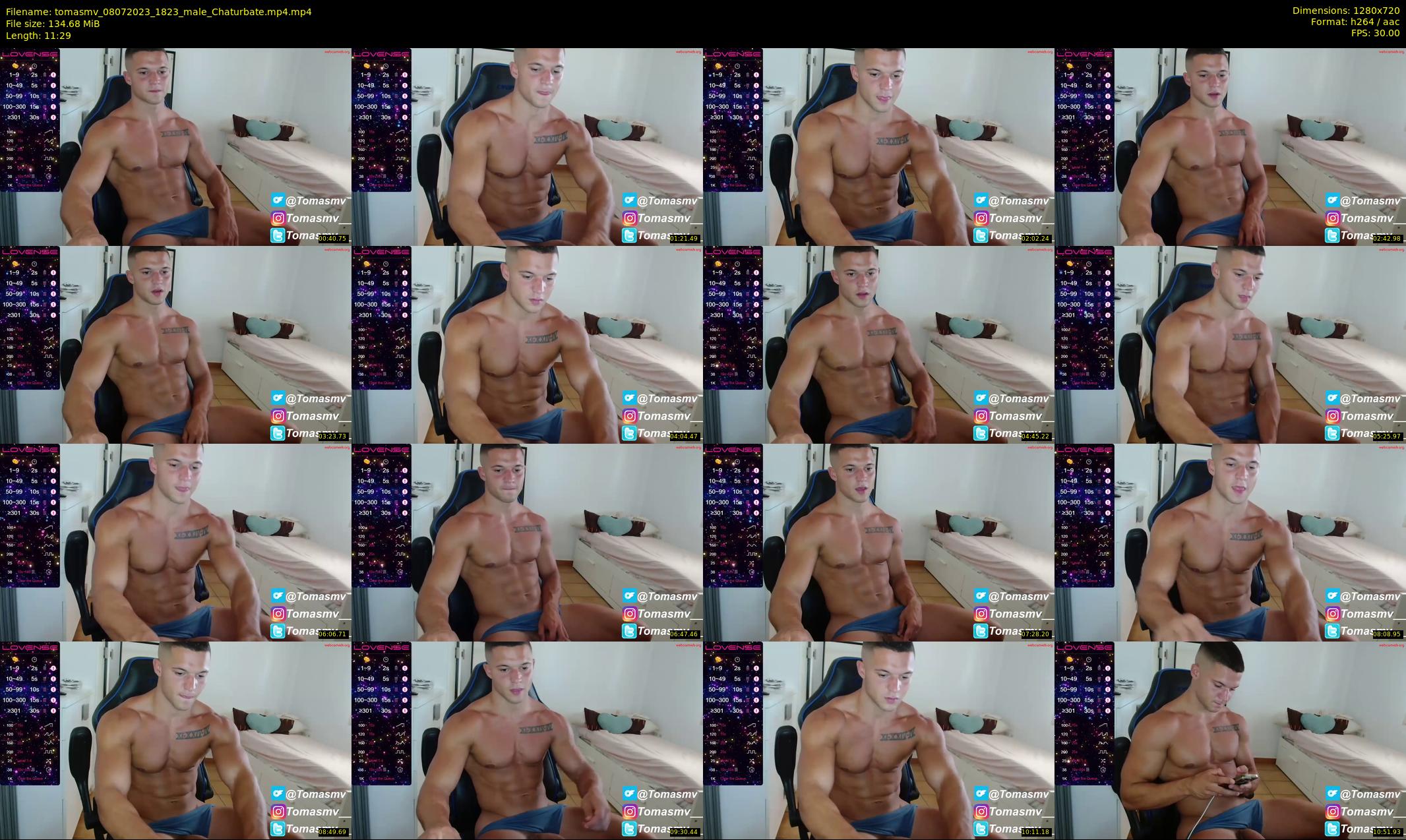 tomasmv — 12 minute Chaturbate male cam show recording, 720p, Jul 8, 2023